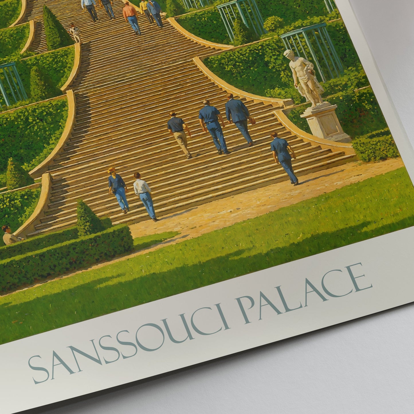 Sanssouci Palace Potsdam Travel Poster | Germany Grand Gardens Art Print | Historic Rococo Architecture Wall Decor