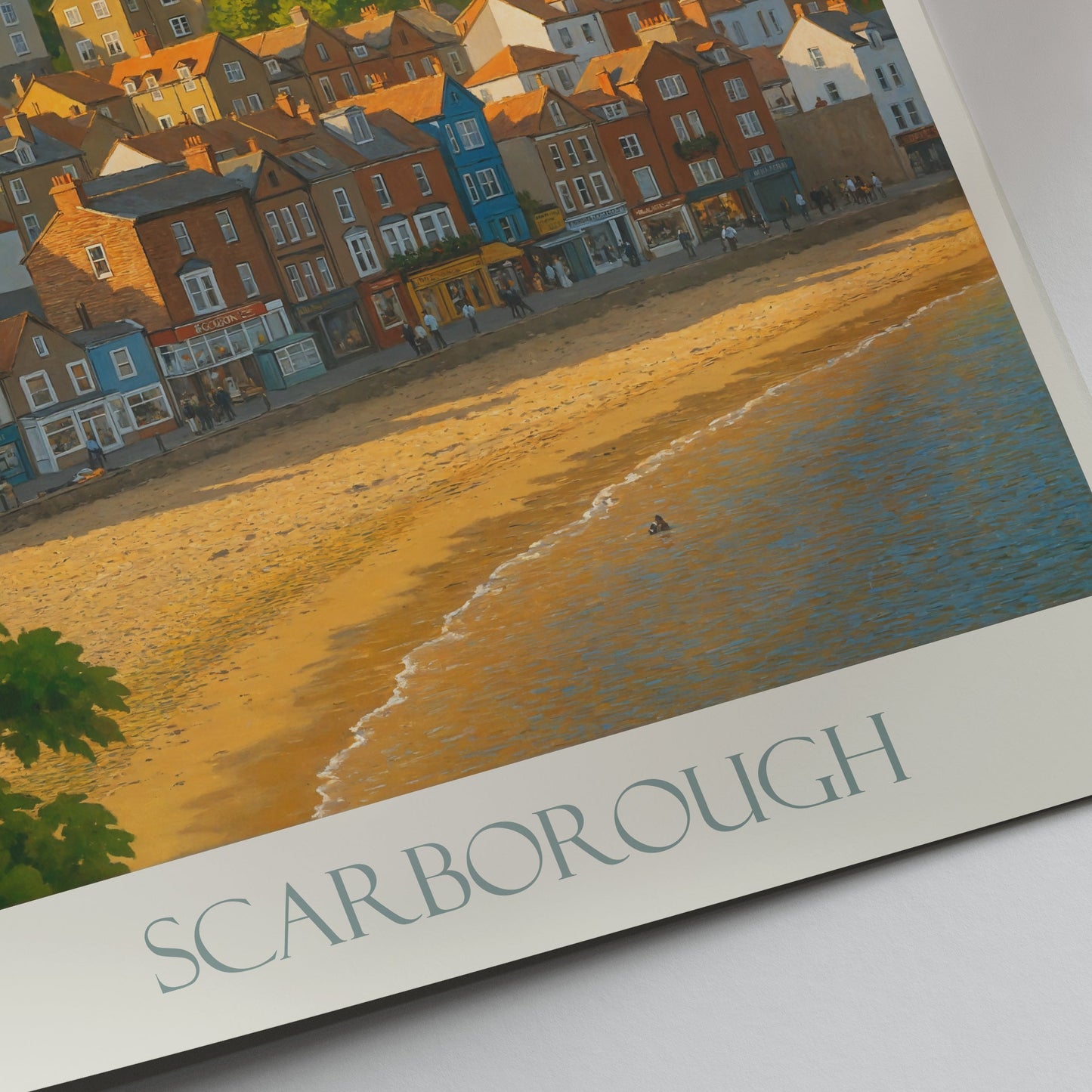 Scarborough Travel Poster, Castle & South Bay View | North Yorkshire Seaside Art | English Coastal Wall Decor Print