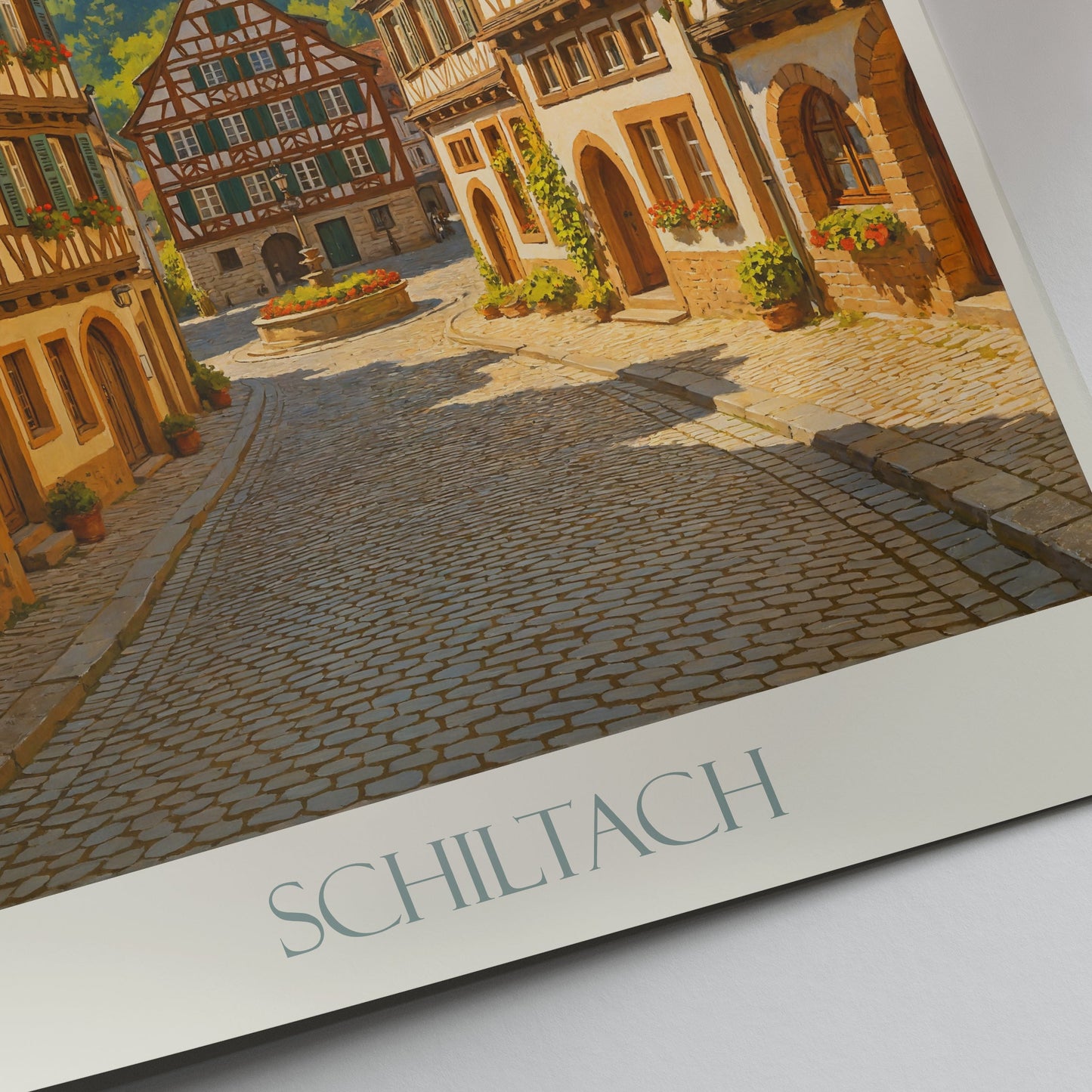 Schiltach Travel Poster, Medieval Market Square ~ Germany Half-Timbered Town Art | Historic Village Wall Decor Print