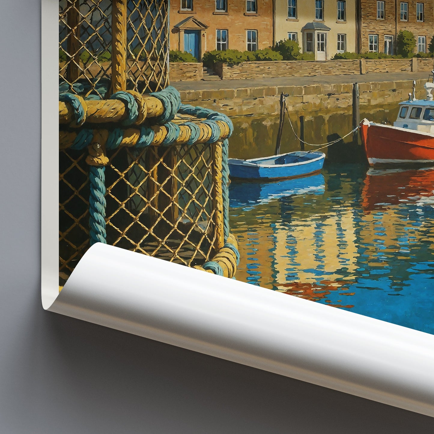 Seahouses Harbour Travel Poster | Northumberland Coastal Art Print | Fishing Village Wall Art Decor | UK Vacation Gift