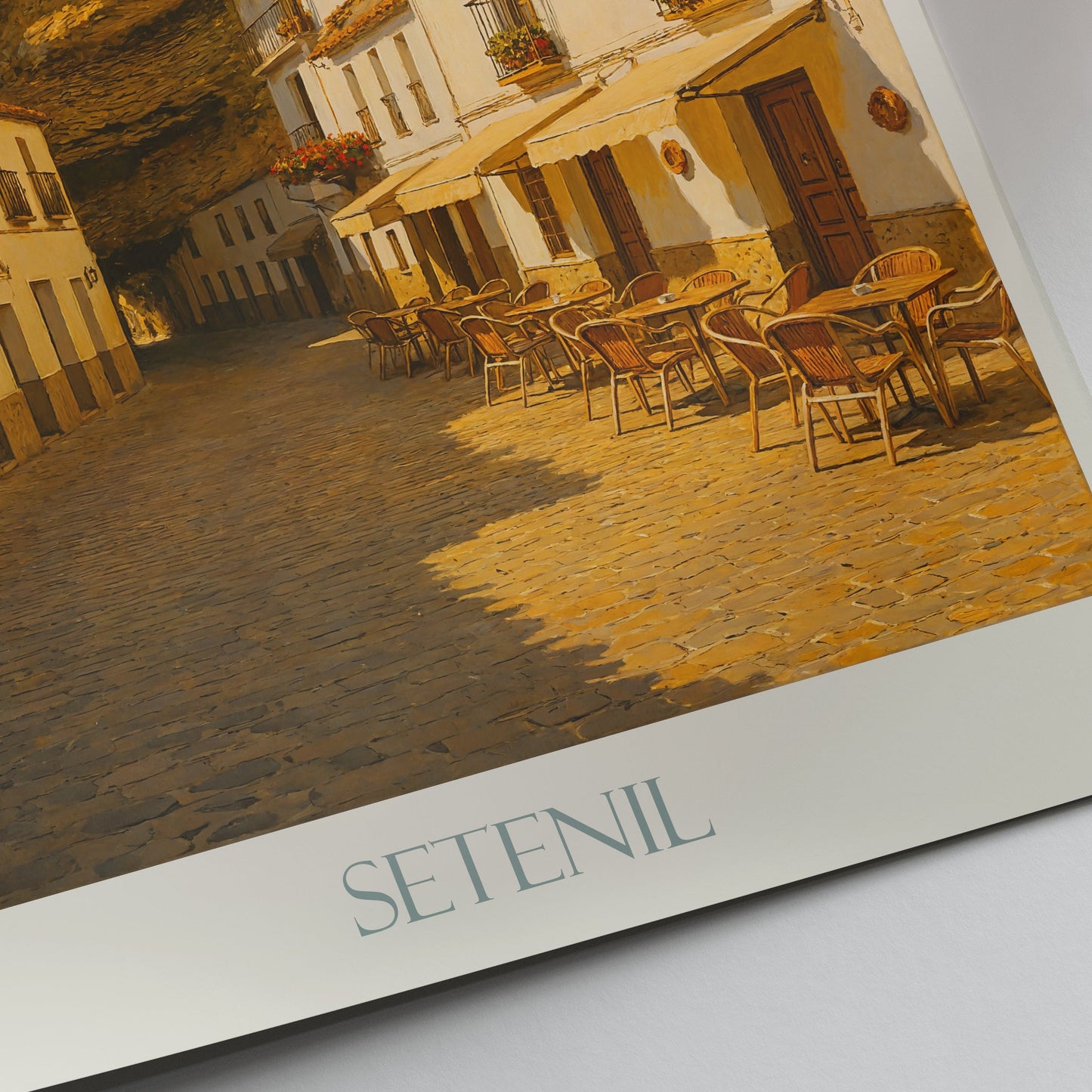 Setenil Travel Poster | Spain Cliffside Village Wall Art | Andalucia White Town Print | Unique European Home Decor