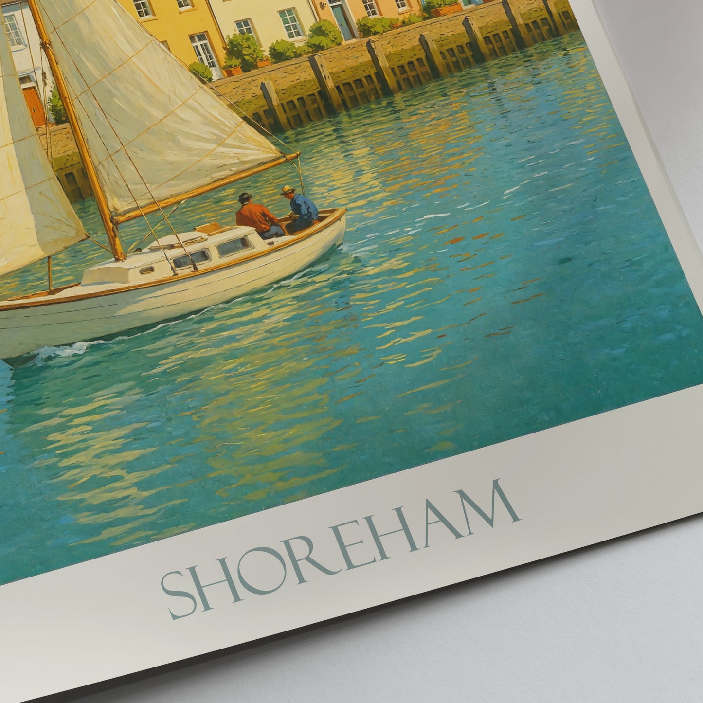 Shoreham Travel Poster | Riverside Serenity Art Print | UK Coastal Wall Decor