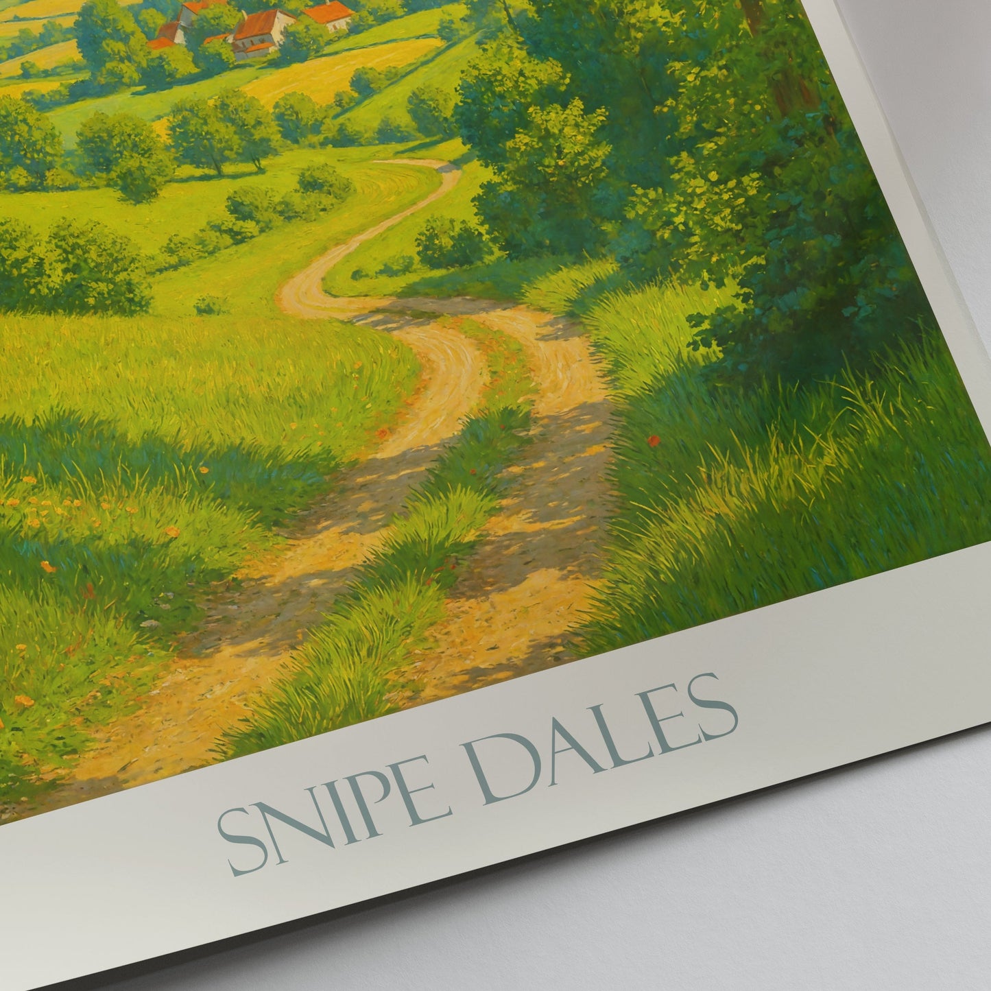 Snipe Dales Travel Poster, Lincolnshire Countryside ~ English Rural Village Art Print | Serene Landscape Wall Art | UK Nature Decor