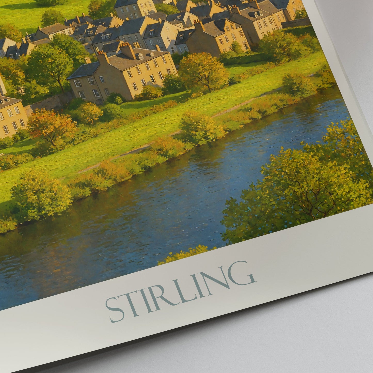Stirling Travel Poster - Scotland Castle Wall Art | Historic Scottish Landscape Print | Charming Vacation Home Decor