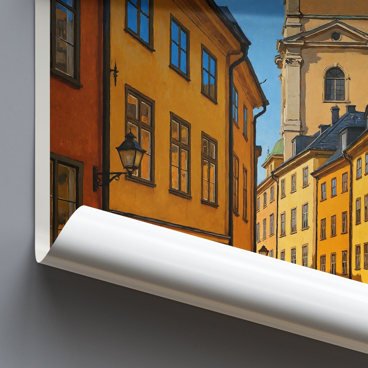 Stockholm Travel Poster | Gamla Stan Old Town View | Sweden Cityscape Art Print | European Home Decor Gift