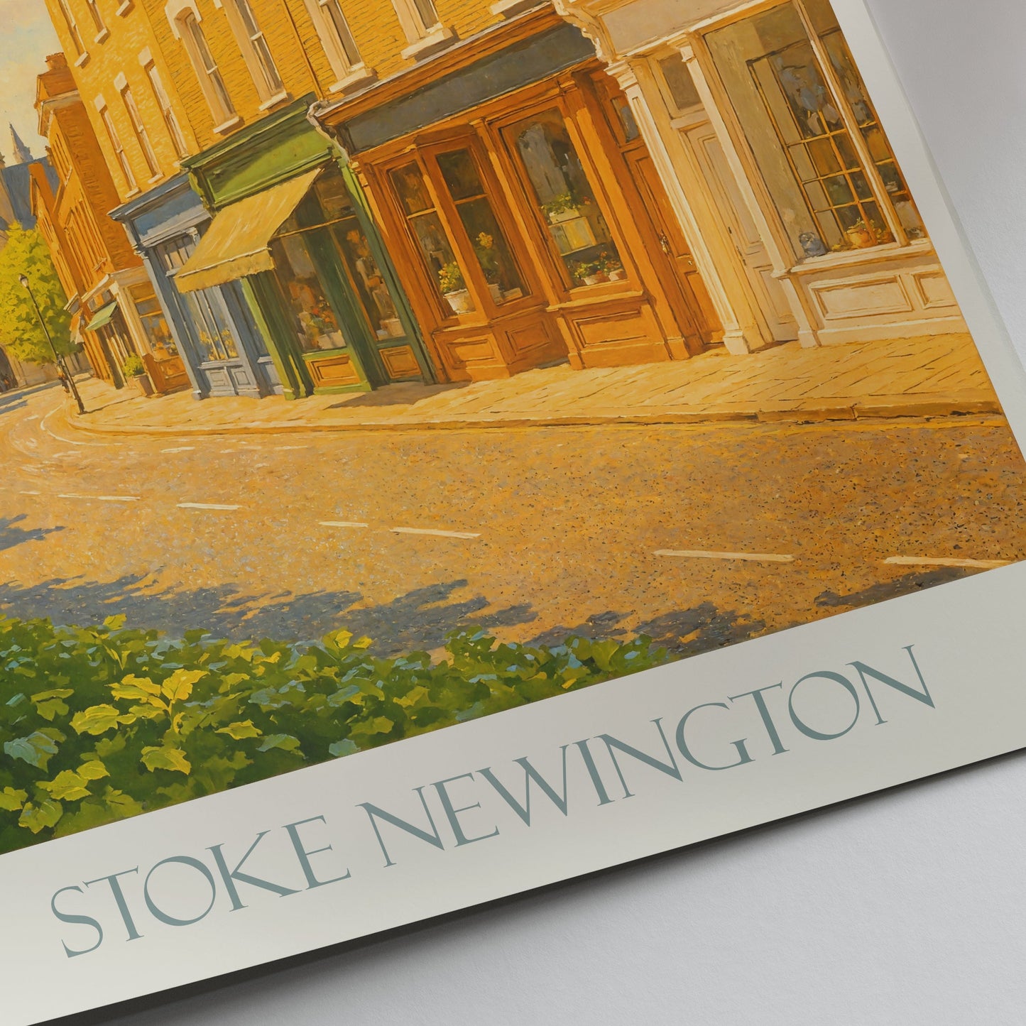 Stoke Newington London Travel Poster | Charming UK Street View Art Print | British Home Decor Wall Art