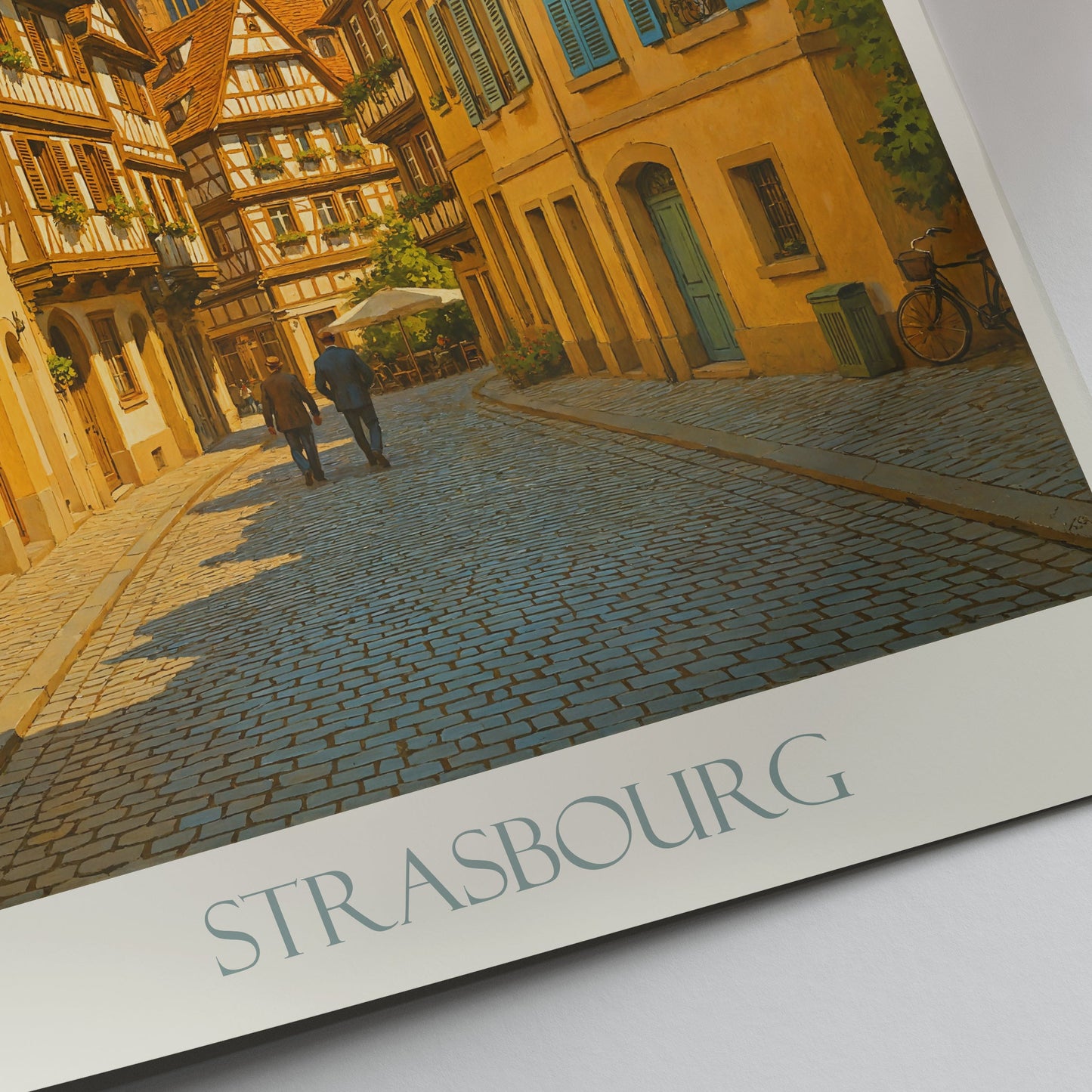 Strasbourg Travel Poster | Petite France Cathedral Art Print | Alsatian Half-Timber Houses Wall Decor