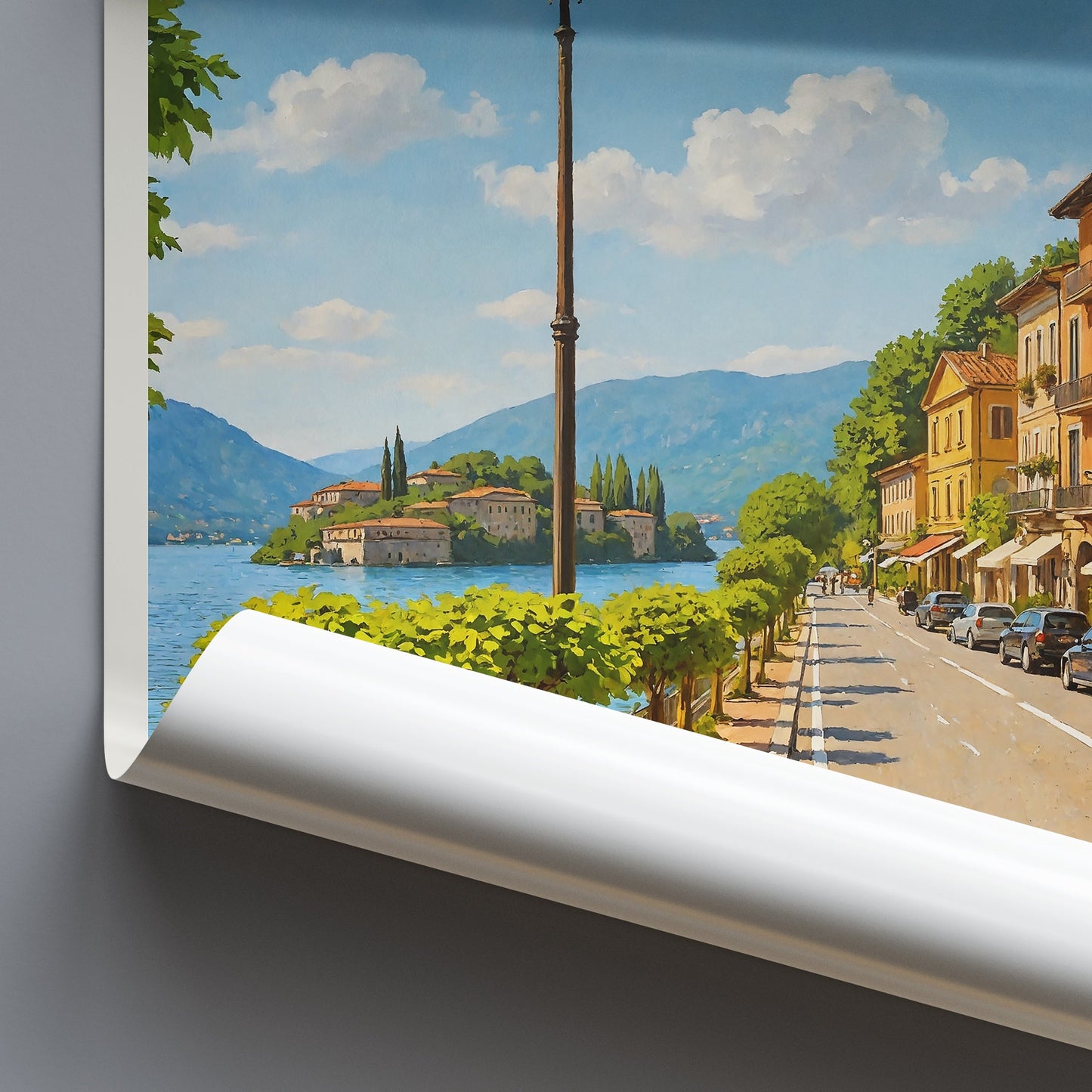 Stresa Travel Poster, Lake Maggiore Italy ~ Lakeside Promenade Art Print | Italian Lake District Wall Decor Gift
