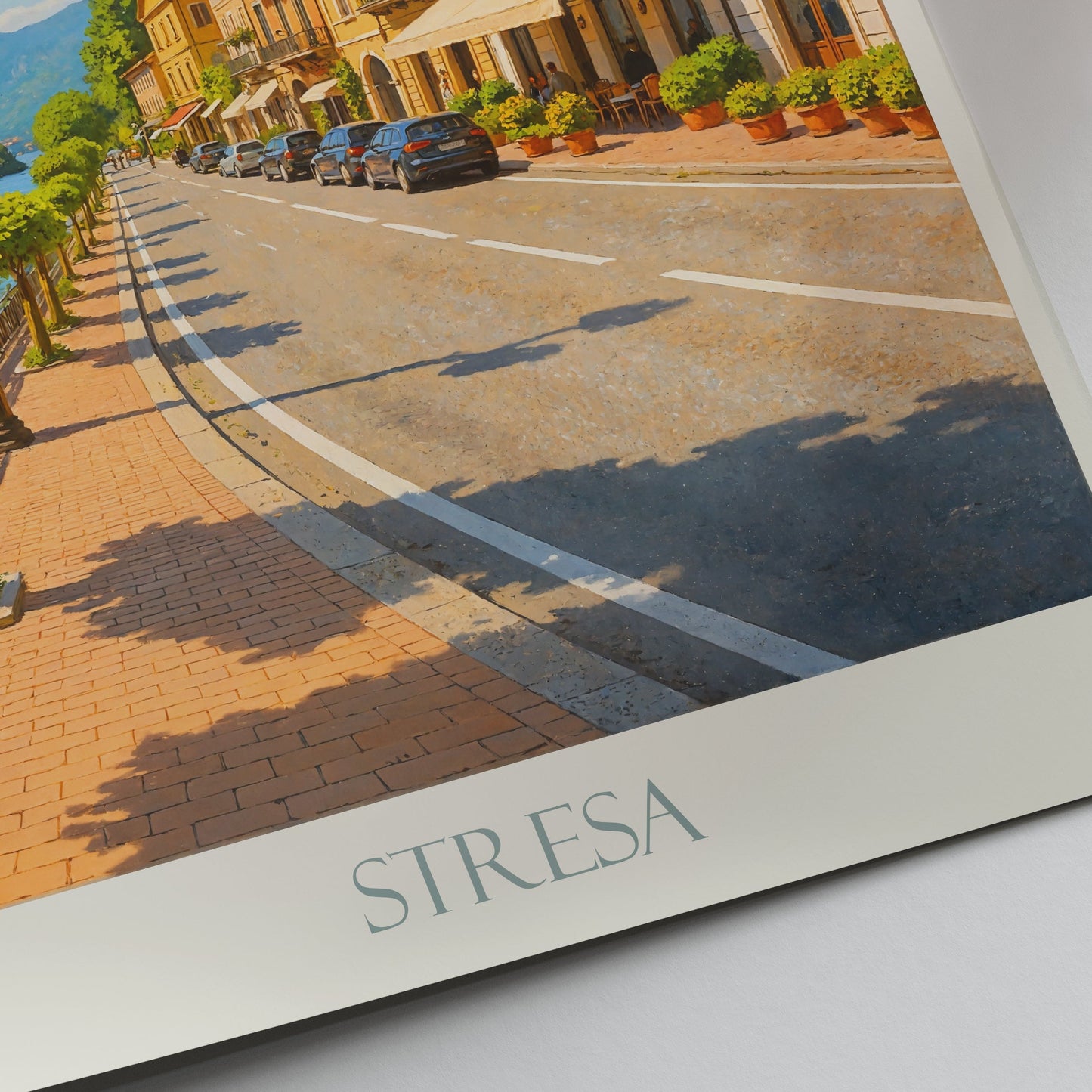 Stresa Travel Poster, Lake Maggiore Italy ~ Lakeside Promenade Art Print | Italian Lake District Wall Decor Gift