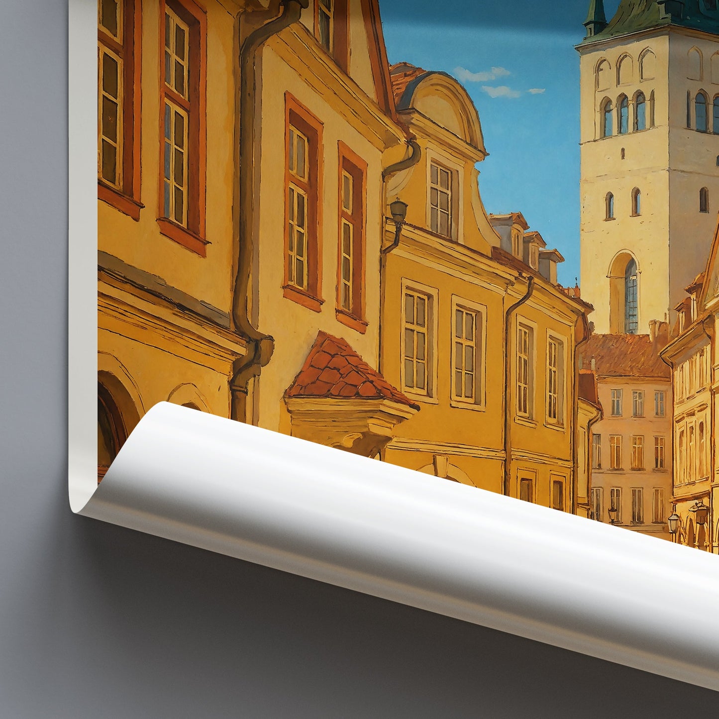 Tallinn Old Town Travel Poster | Estonia Painted Cityscape Art Print | Historic Europe Wall Decor | Personalized Gift