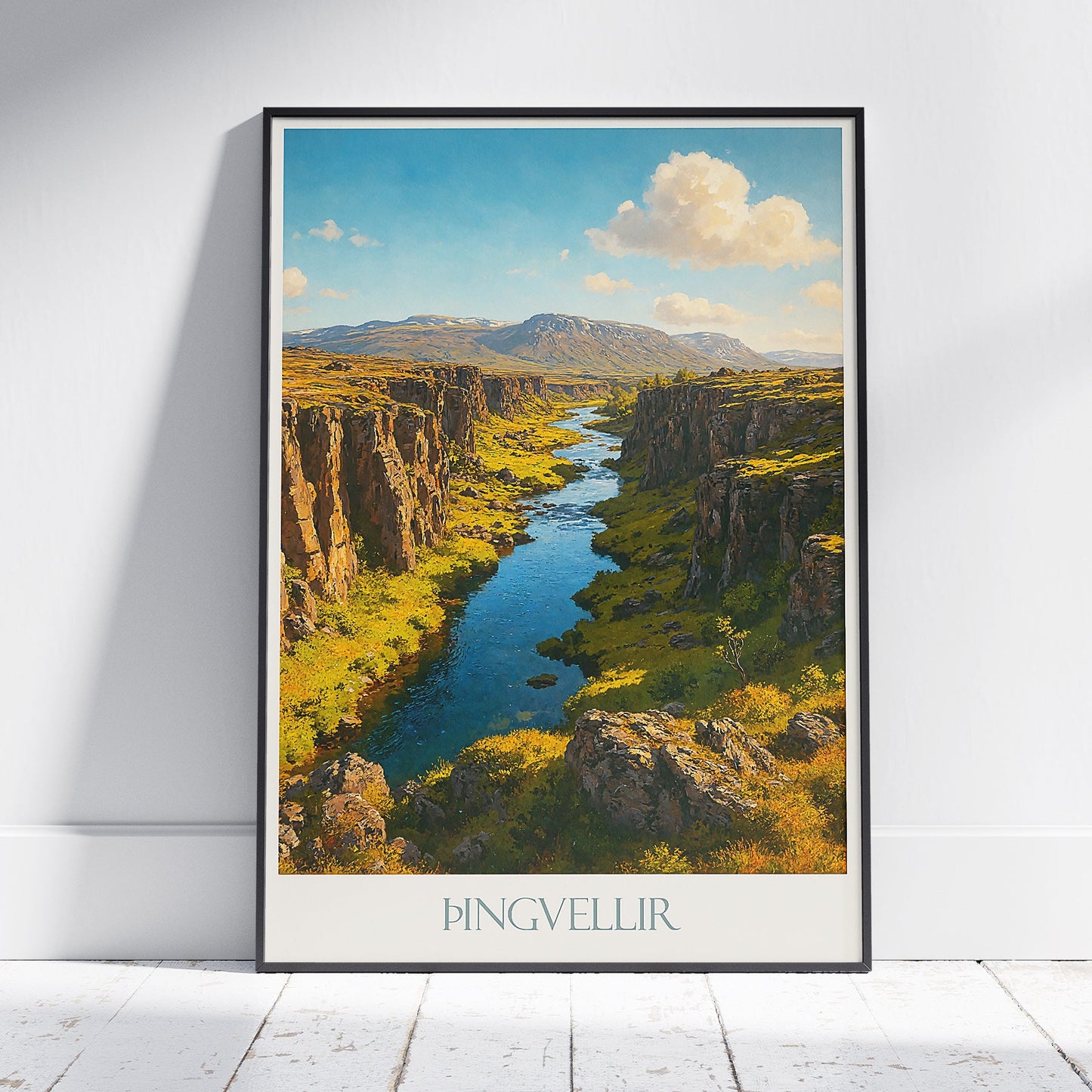 Thingvellir Travel Poster | Iceland National Park Art Print | Stunning Landscape Wall Decor | Nordic Gift Idea