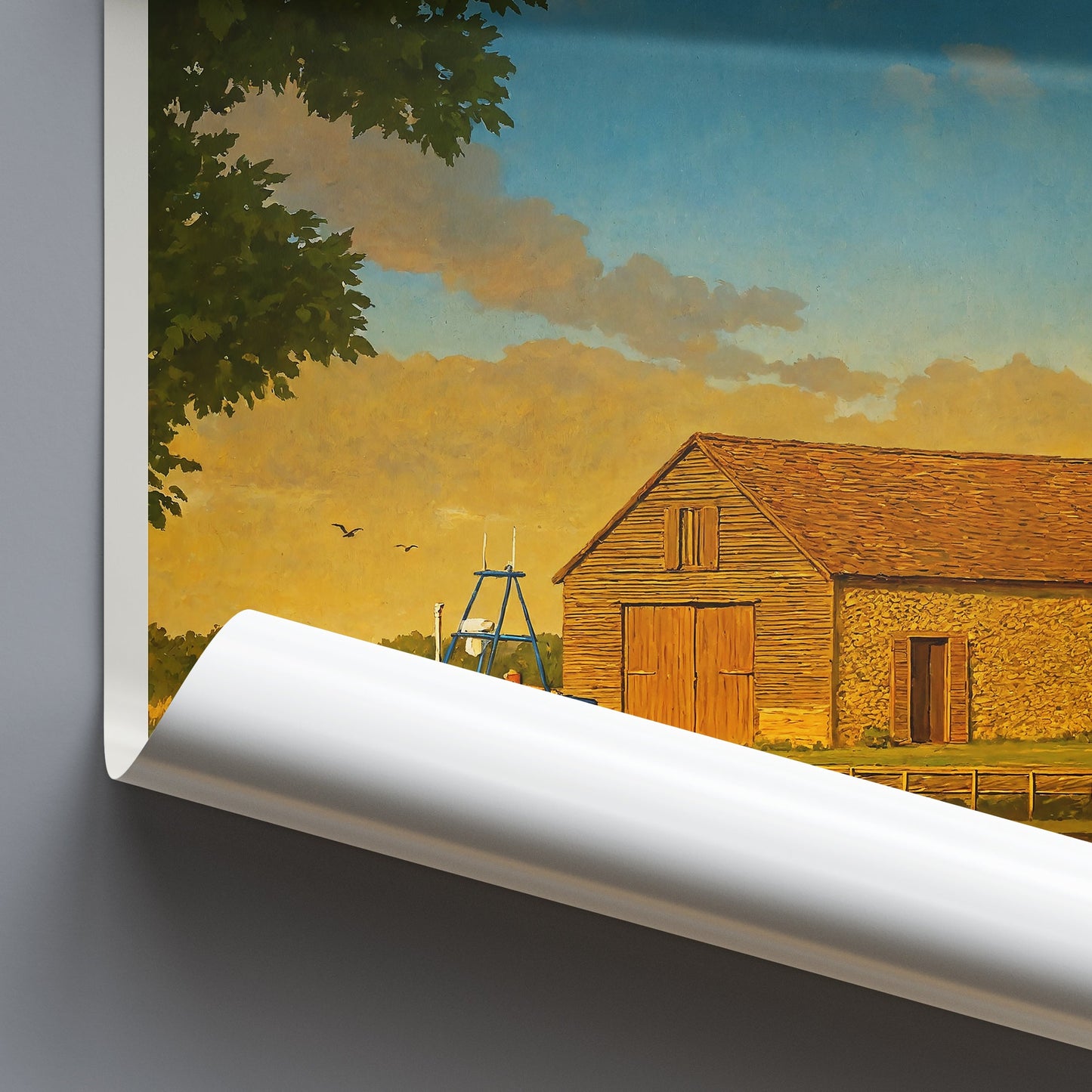 Thornham Travel Poster, Norfolk Coastal Village Art Print ~ England Sunset Landscape | Rustic Home Decor & Gift
