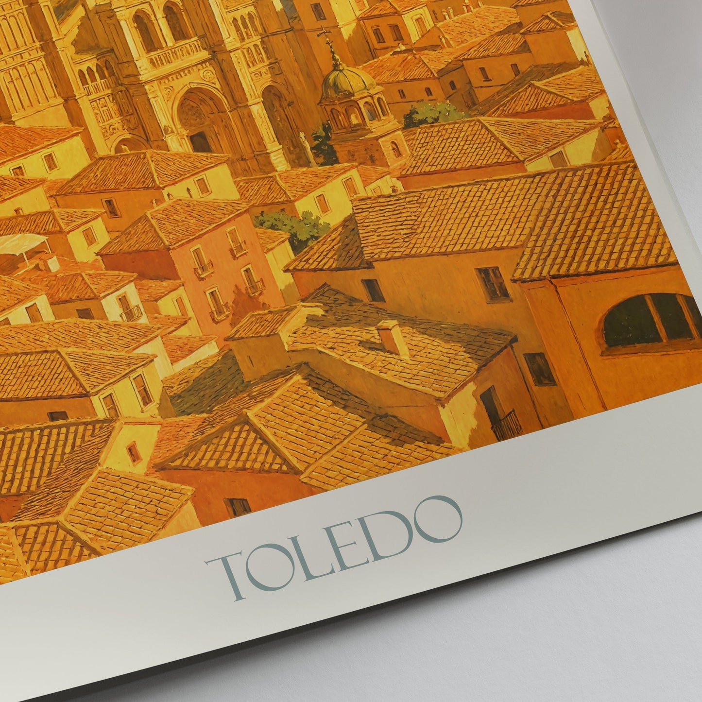 Toledo Cathedral Art Print | Spain Travel Poster | Historic Toledo Cityscape | Painterly Spanish Architecture Wall Art | Home Decor Gift