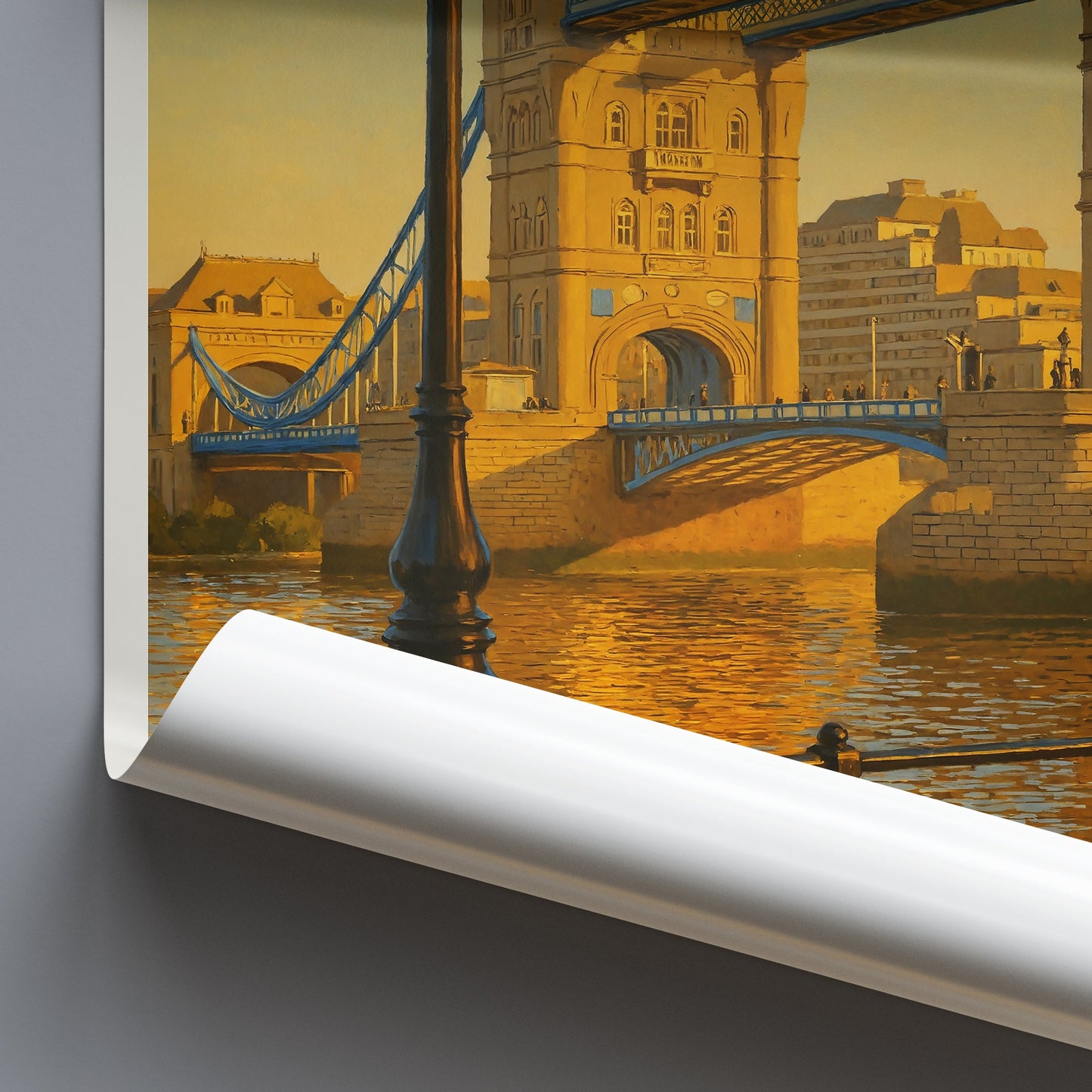 Tower Bridge London Travel Poster, Golden Sunset Wall Art ~ UK Landmark Print | Iconic Cityscape Decor | London Souvenir Gift