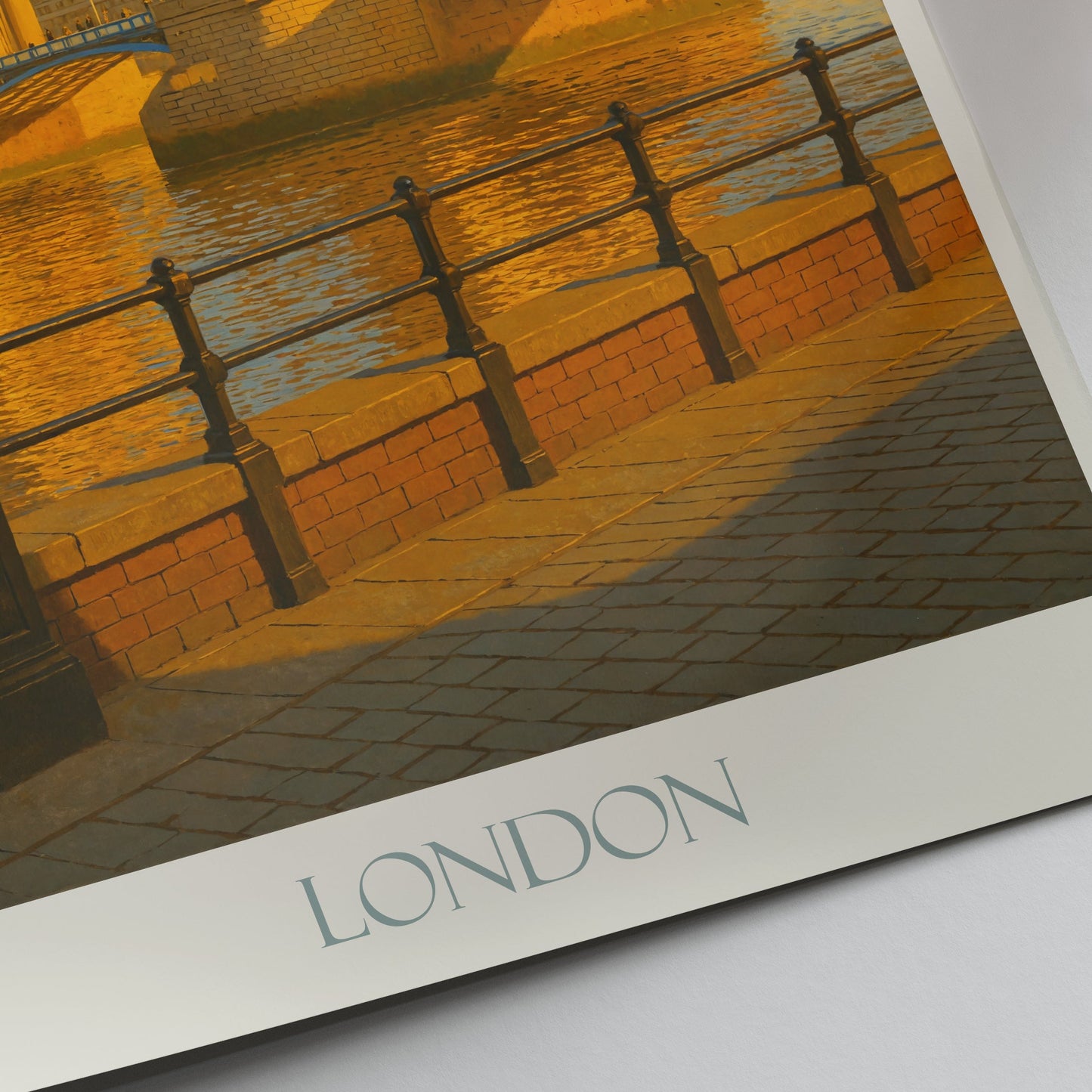 Tower Bridge London Travel Poster, Golden Sunset Wall Art ~ UK Landmark Print | Iconic Cityscape Decor | London Souvenir Gift