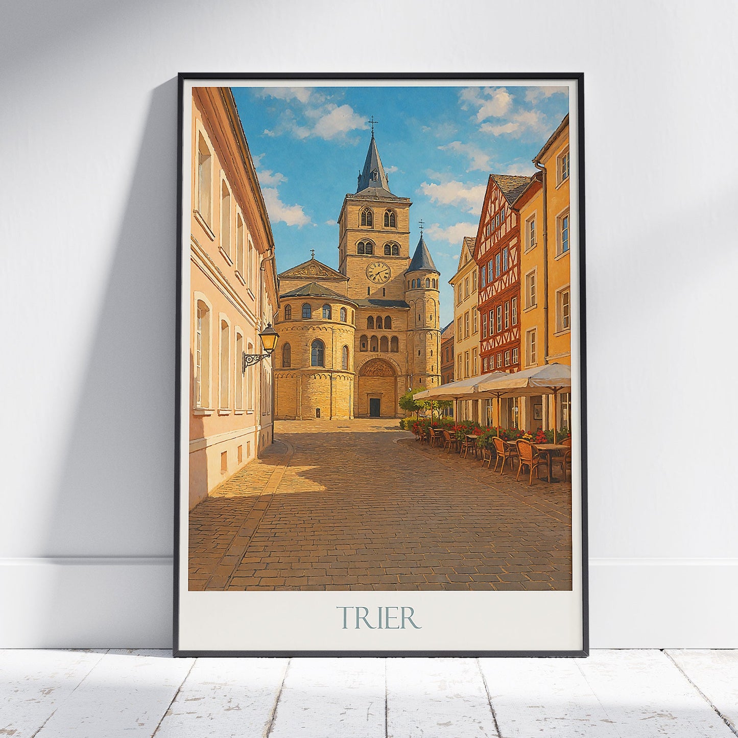 Trier Cathedral Travel Poster, Germany Cityscape Art Print | Medieval Architecture Wall Art & Home Decor | Old Town Souvenir Gift
