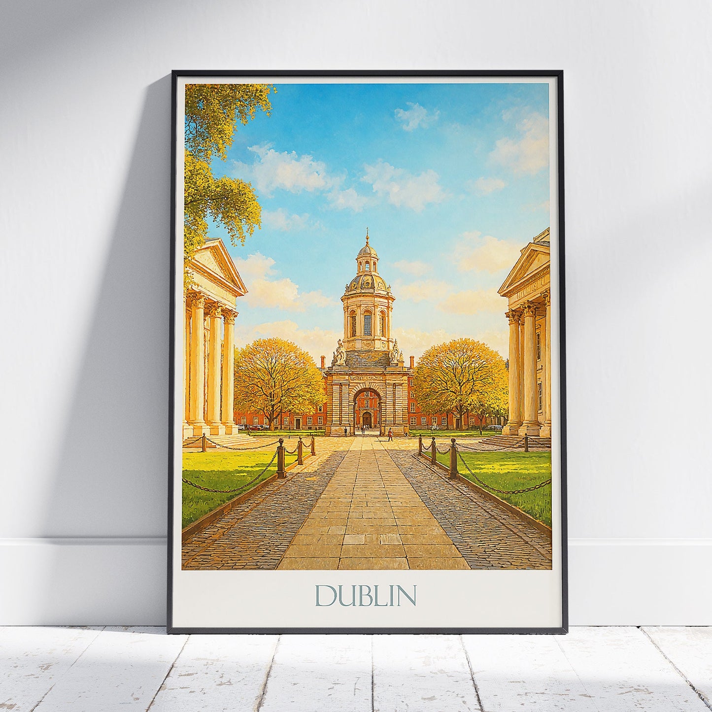 Trinity College Dublin Travel Poster, Ireland ~ Iconic Campus Wall Art | Fall Decor Print | Gift for Dublin Lovers
