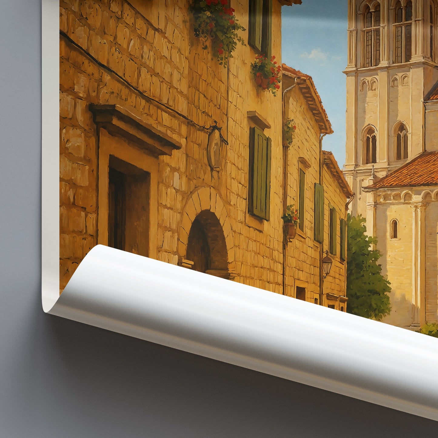 Trogir Croatia Travel Poster, Old Town Painted Art Print ~ Dalmatia Street Wall Art | Adriatic Coast Home Decor