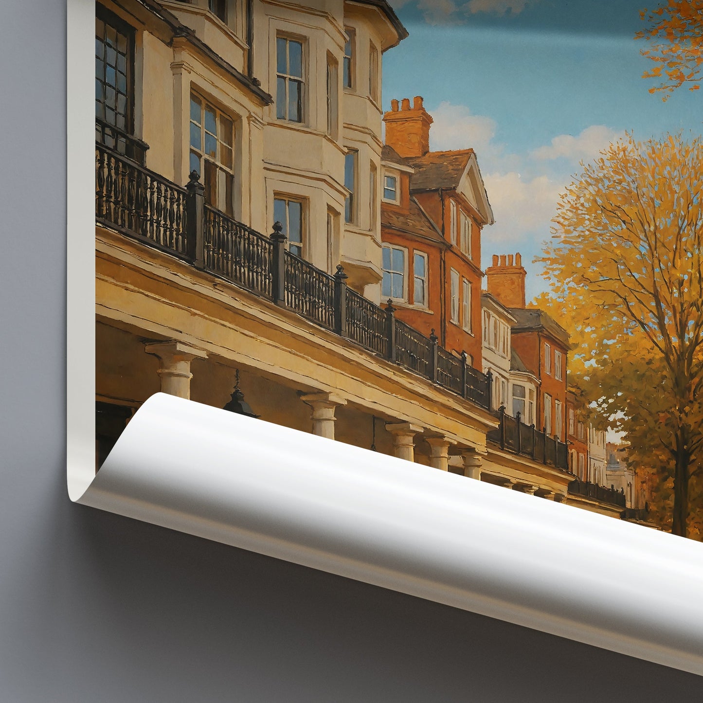 Royal Tunbridge Wells Travel Poster, Tunbridge Wells Street ~ England Autumn Art Print | UK Cityscape Wall Decor