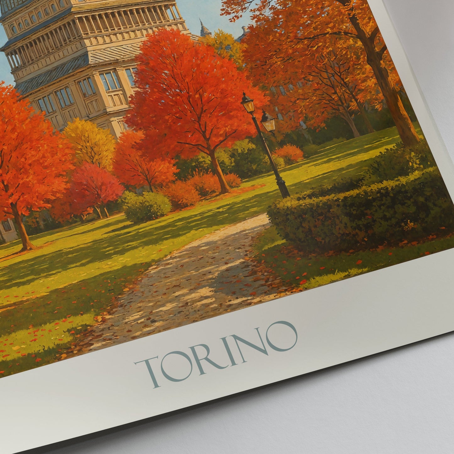 Turin Italy Travel Poster | Mole Antonelliana Autumn Art Print | Torino Wall Decor | Fall Landscape Gift