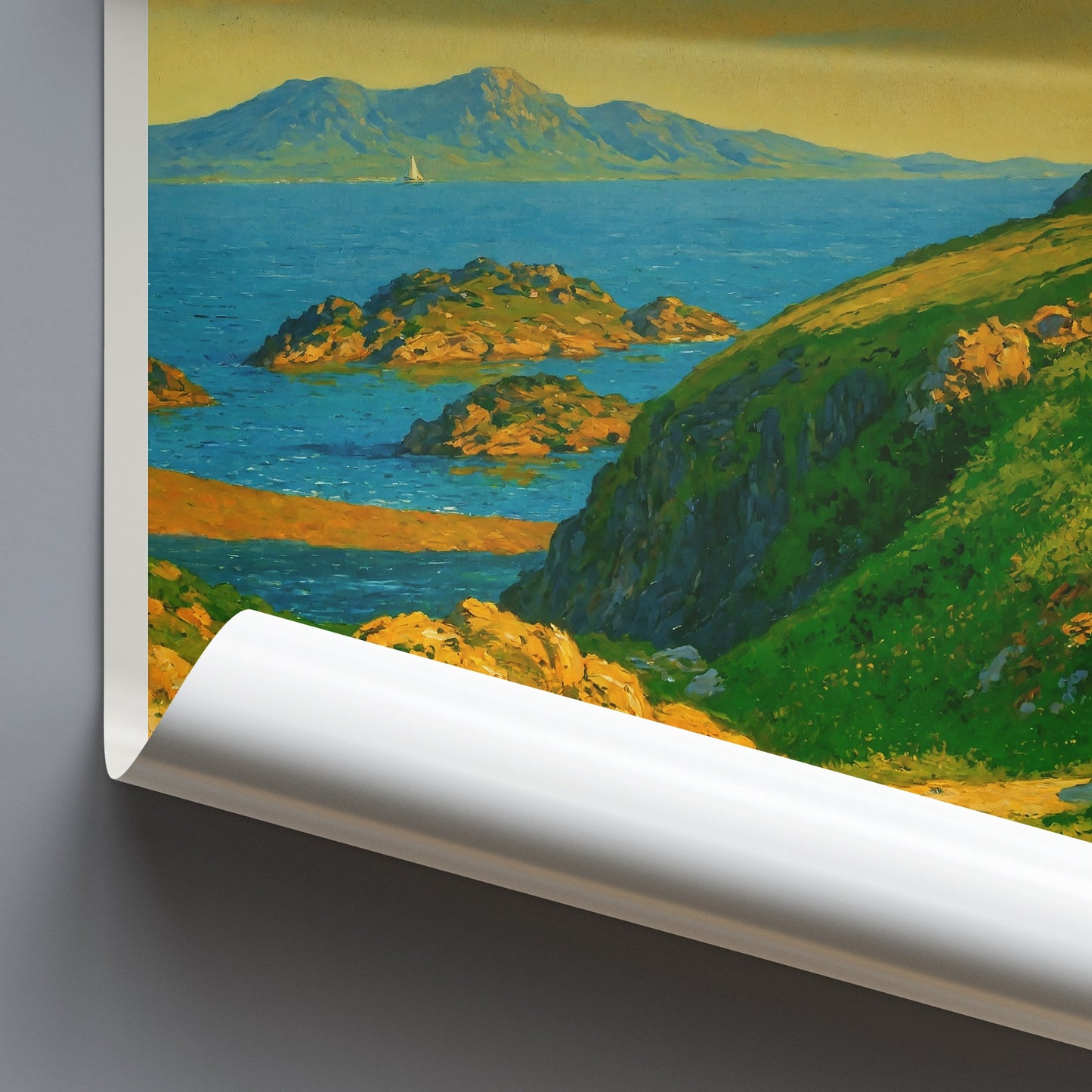 Twr Mawr Lighthouse Travel Poster, Llanddwyn Island Art Print ~ Anglesey Wales Coastal Decor | Nautical Home Wall Art Gift