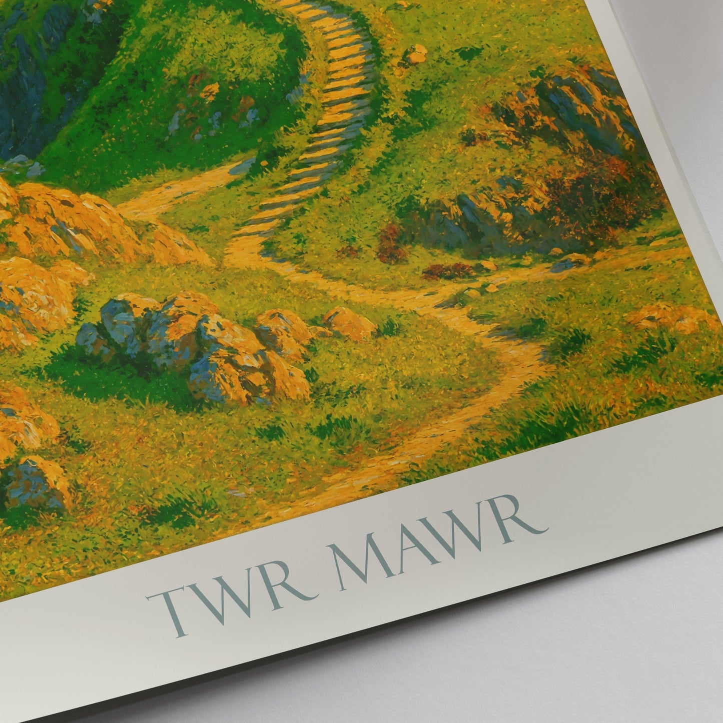 Twr Mawr Lighthouse Travel Poster, Llanddwyn Island Art Print ~ Anglesey Wales Coastal Decor | Nautical Home Wall Art Gift