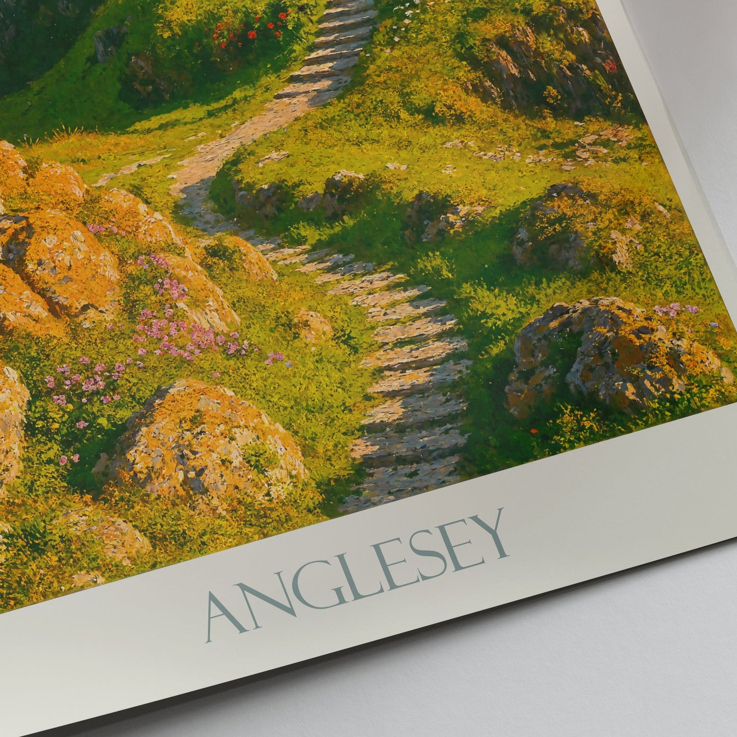 Twr Mawr Lighthouse Anglesey Travel Poster | Llanddwyn Island Wales Print | Coastal Seascape Art Decor | Welsh Gift