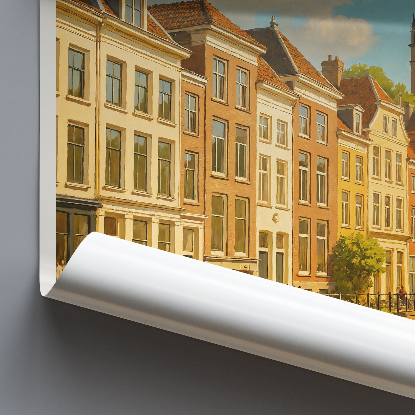 Utrecht Travel Poster, Dom Tower Canal Scene ~ Netherlands Art Print | Historic Cityscape Wall Art | European Home Decor Gift