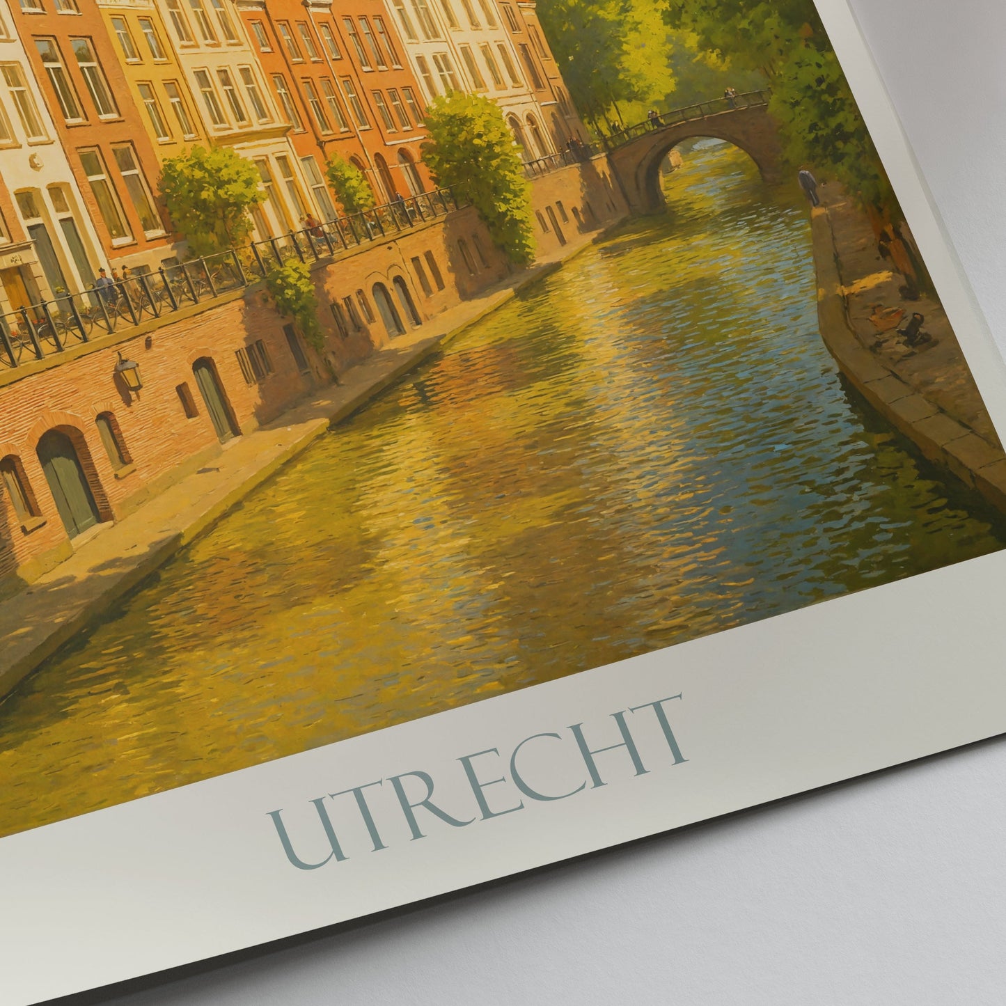 Utrecht Travel Poster, Dom Tower Canal Scene ~ Netherlands Art Print | Historic Cityscape Wall Art | European Home Decor Gift