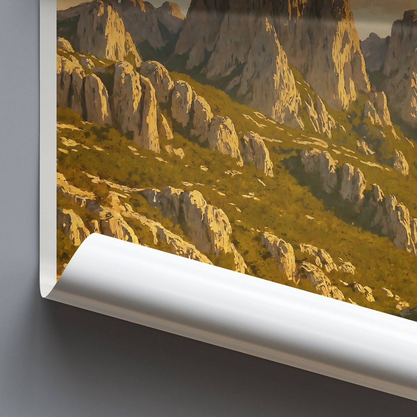 Velebit Peaks Travel Poster, Croatia Mountain Art Print ~ Golden Hour Landscape Wall Decor | Croatian Nature Gift
