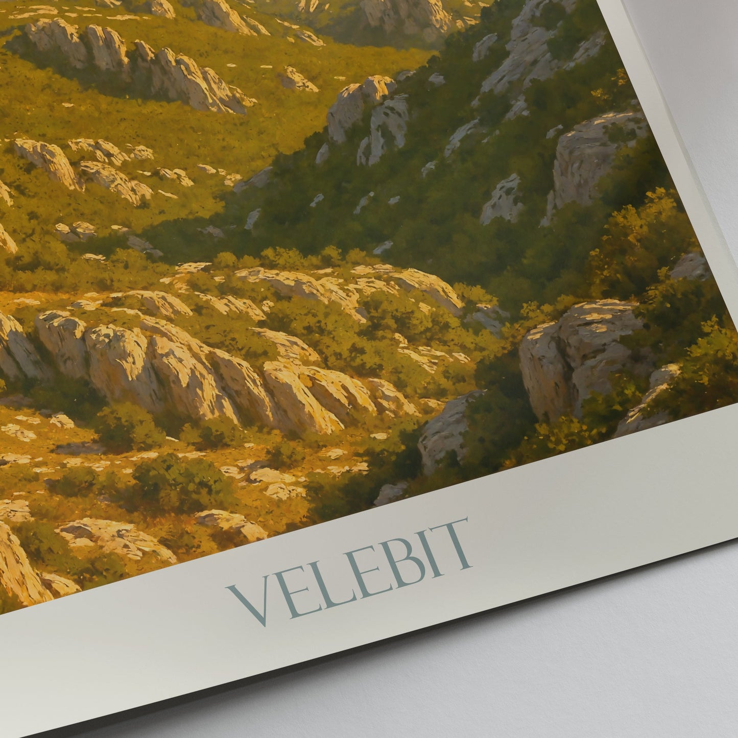Velebit Peaks Travel Poster, Croatia Mountain Art Print ~ Golden Hour Landscape Wall Decor | Croatian Nature Gift