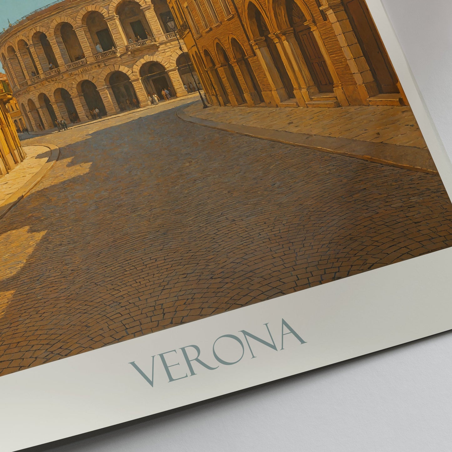 Verona Italy Travel Poster | Ancient Roman Arena Art Print | Historic Cityscape Wall Decor | European Vacation Gift
