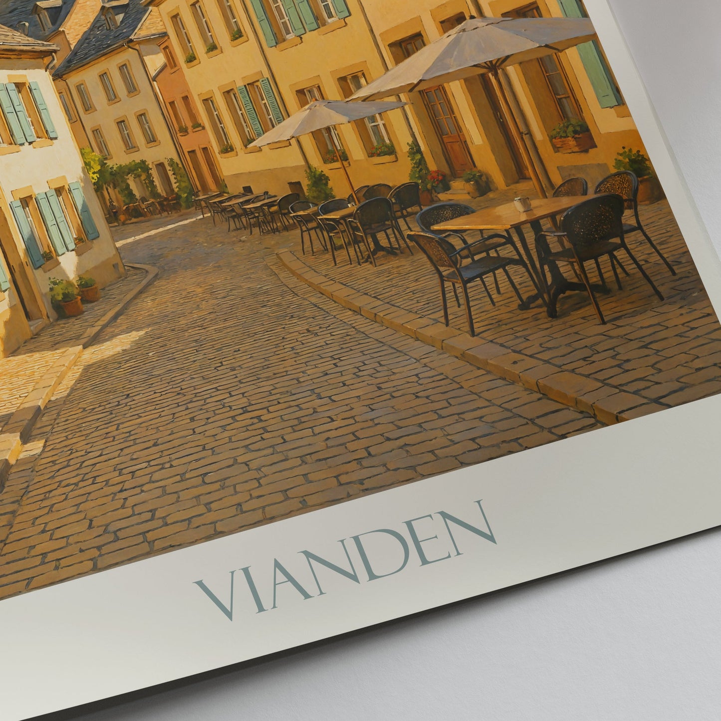 Vianden Travel Poster, Luxembourg | Vianden Castle Art Print | Charming European Street View Wall Decor