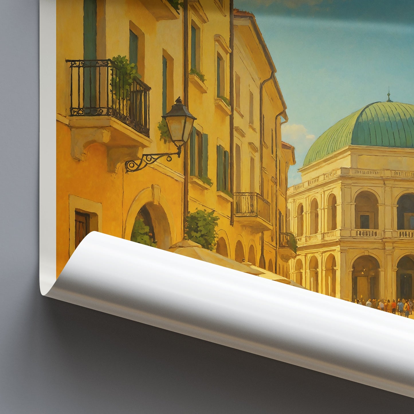 Vicenza Travel Poster | Palladian Street Italy Art Print | Historic Cityscape Wall Decor | Italian City Gift