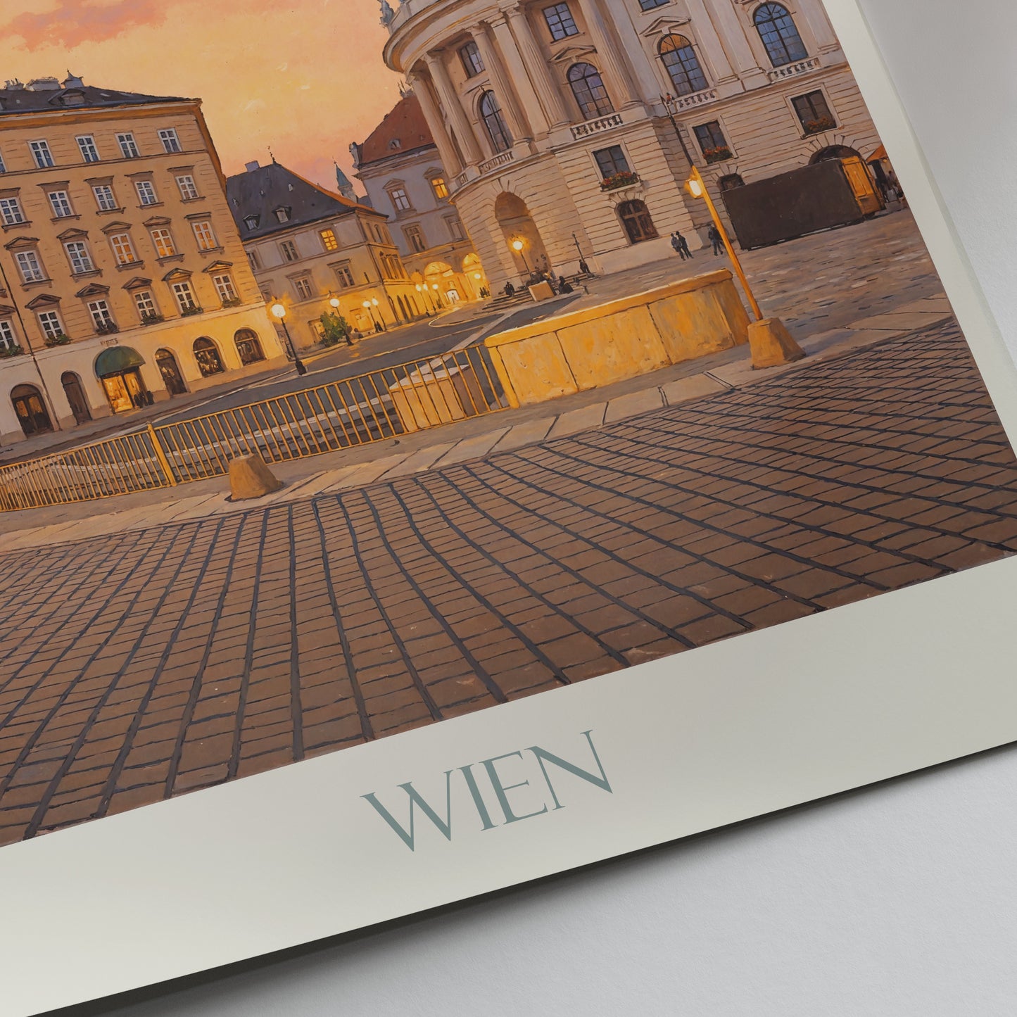 Vienna Travel Poster, Michaelerplatz Sunset | Wien City Square Art Print | European Wall Decor Gift