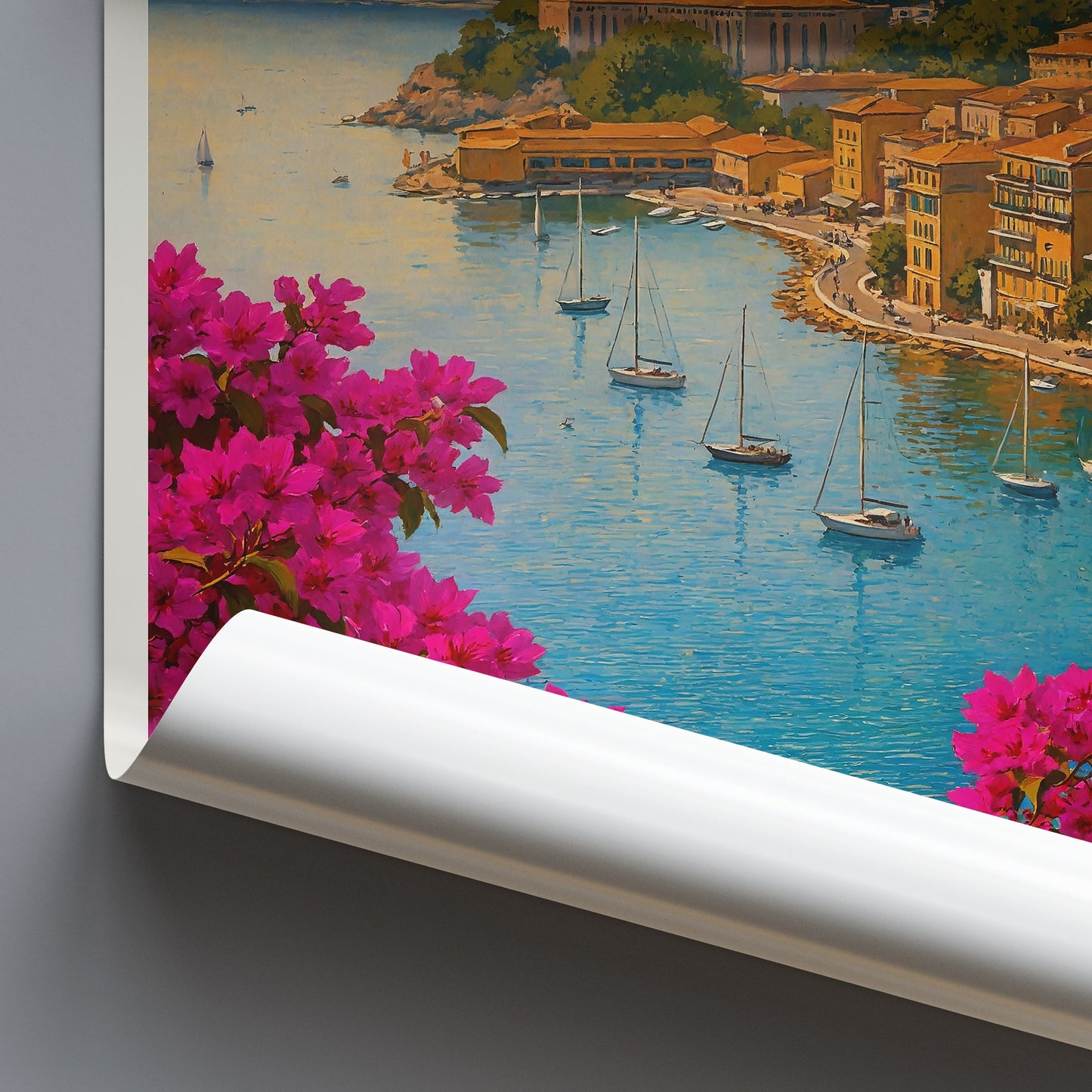 Villefranche-sur-Mer Travel Poster, French Riviera Art Print | Mediterranean Coastal Wall Decor | Summer Vacation Gift