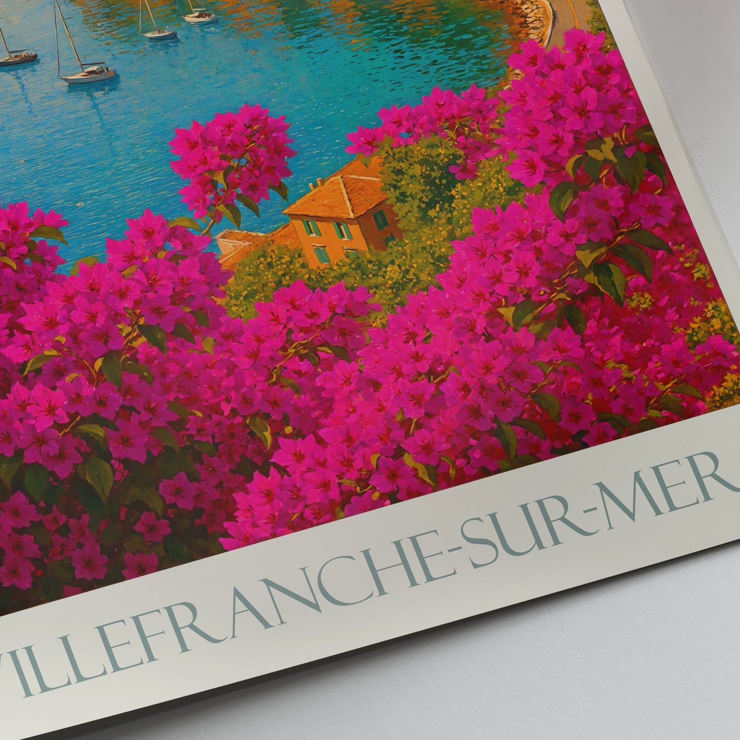 Villefranche-sur-Mer Travel Poster, French Riviera Art Print | Mediterranean Coastal Wall Decor | Summer Vacation Gift