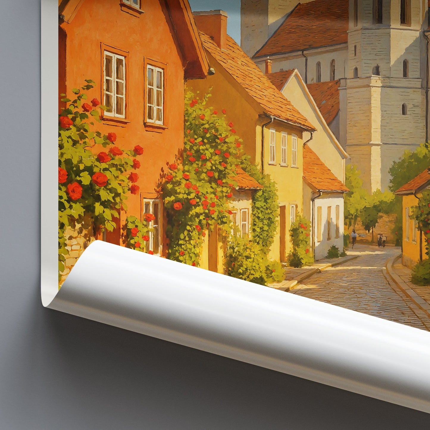 Visby Travel Poster | Sweden Cathedral Towers Wall Art Print | Charming Old Town Cityscape Home Decor Gift