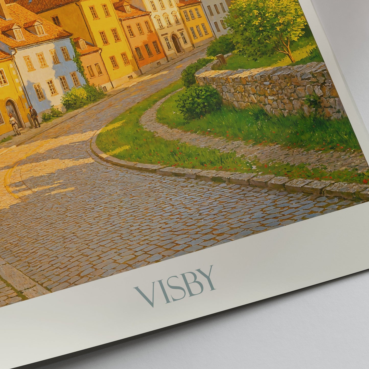 Visby Travel Poster, Sweden Medieval City Wall Art Print | Old Town Street Scene Decor Gift