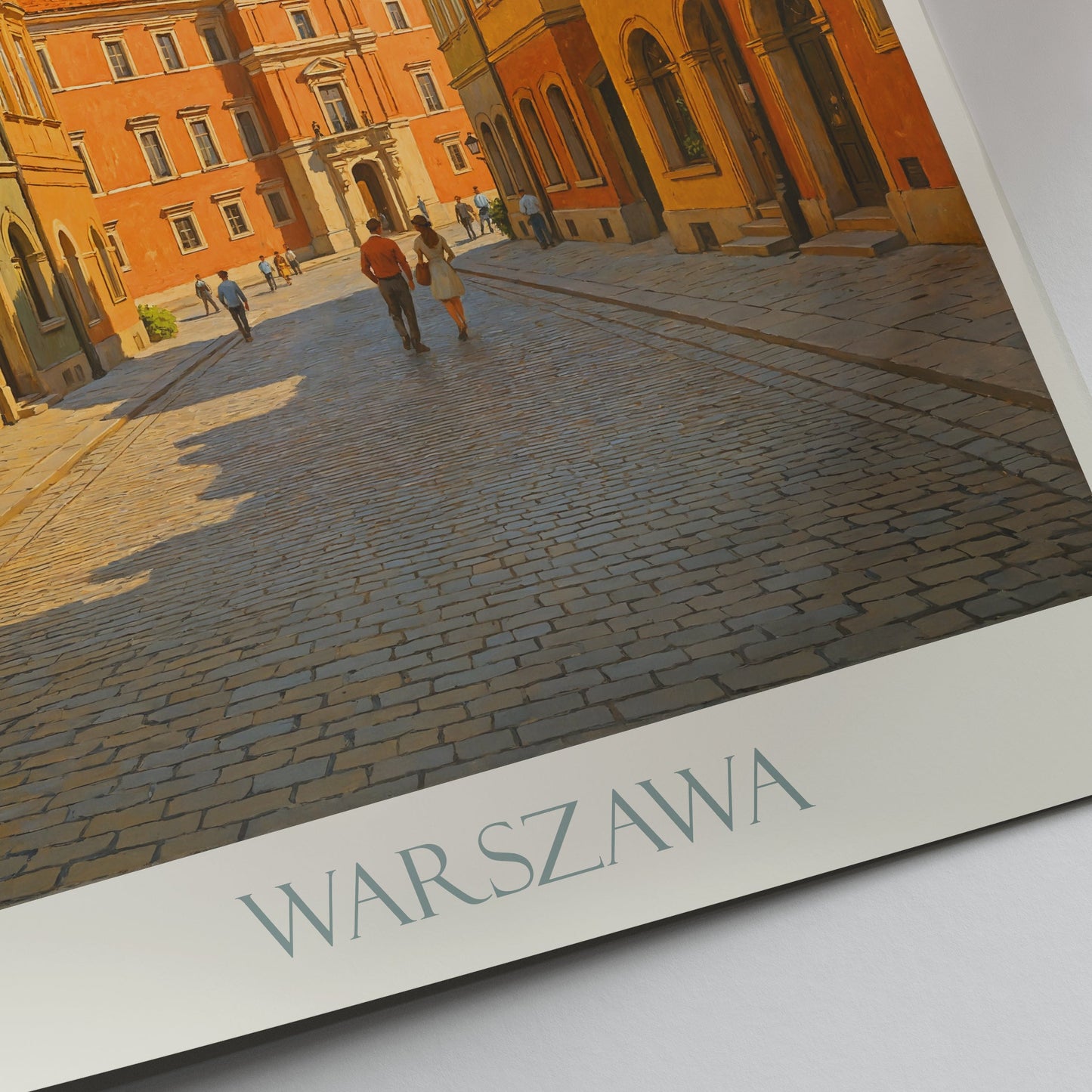 Warsaw Travel Poster, Old Town Street ~ Poland Colorful Cityscape Art Print | European Home Decor Wall Art