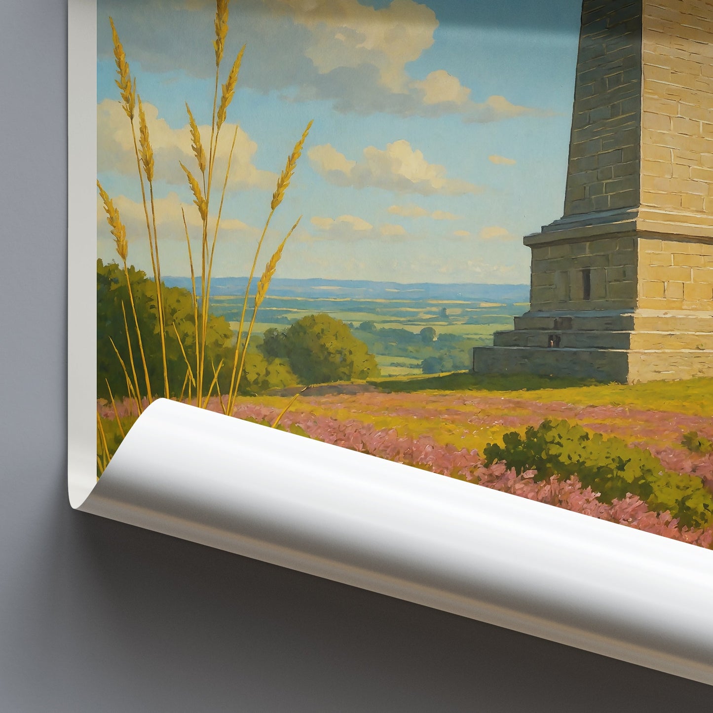 Wellington Monument Travel Poster | Blackdown Hills Art Print | Somerset England Decor | UK Countryside Gift
