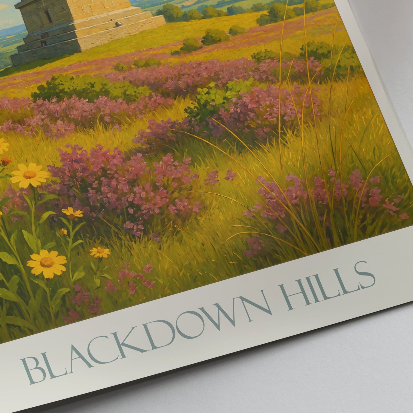 Wellington Monument Travel Poster | Blackdown Hills Art Print | Somerset England Decor | UK Countryside Gift