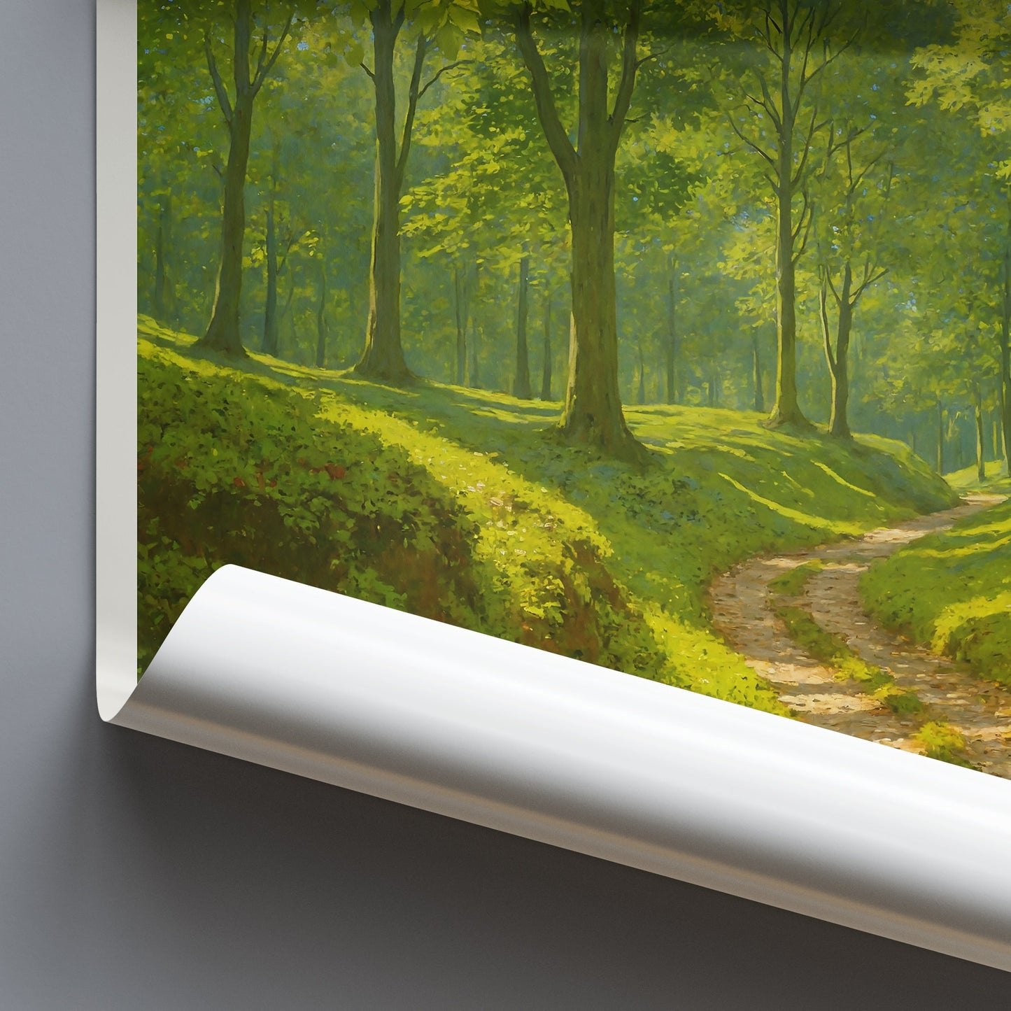 Wendover Woods Poster, Forest Path Art Print | English Nature Landscape | UK Travel Decor Gift