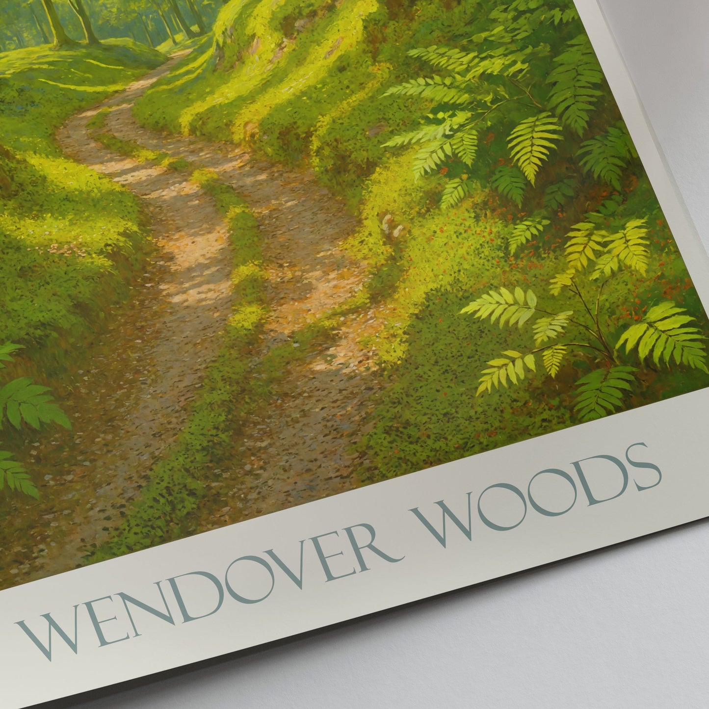 Wendover Woods Poster, Forest Path Art Print | English Nature Landscape | UK Travel Decor Gift