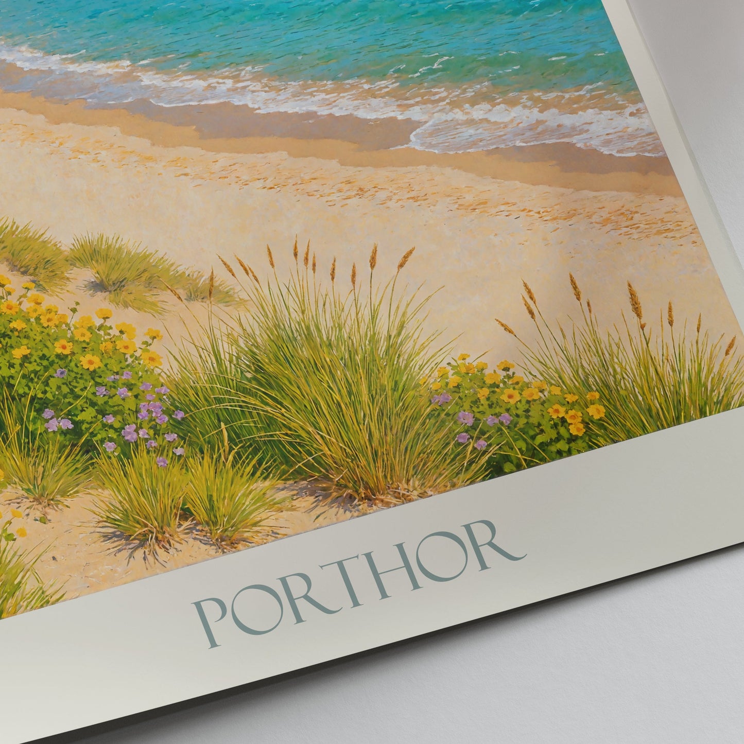 Whistling Sands Travel Poster | Porthor Beach Art Print | Wales Coastal Wall Art | Serene Landscape Decor