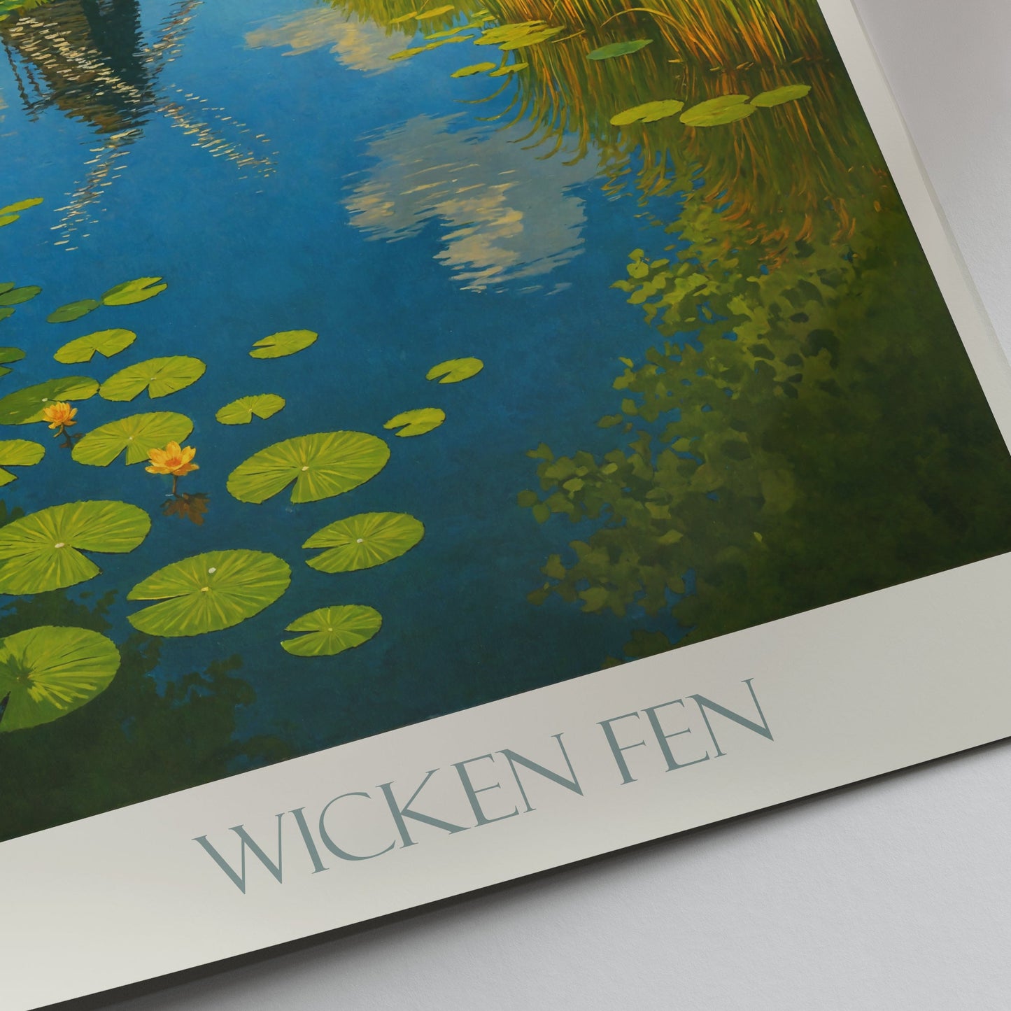 Wicken Fen Travel Poster | England Windmill Art Print | Cambridge Landscape Wall Decor