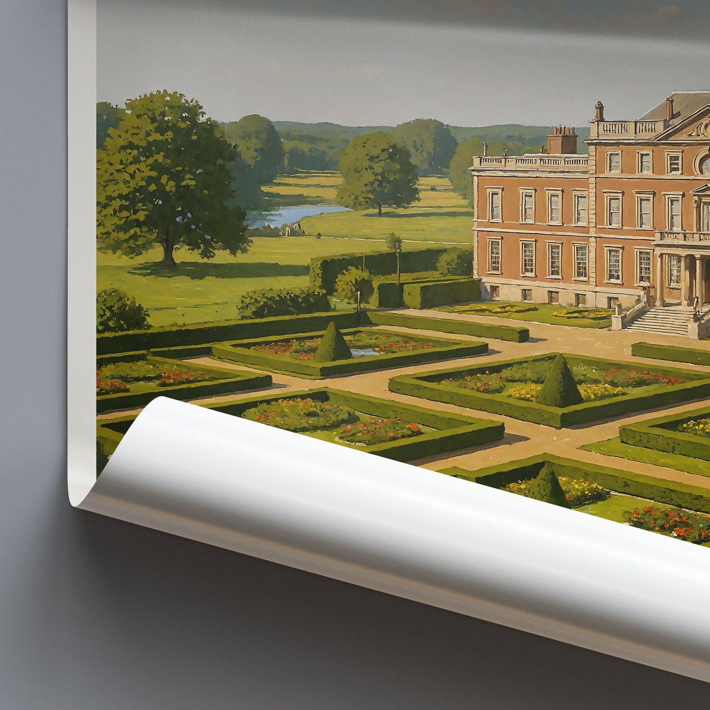 Wimpole Hall Travel Poster, England Stately Home Art | National Trust Print | UK Grandeur | Historic Countryside Decor