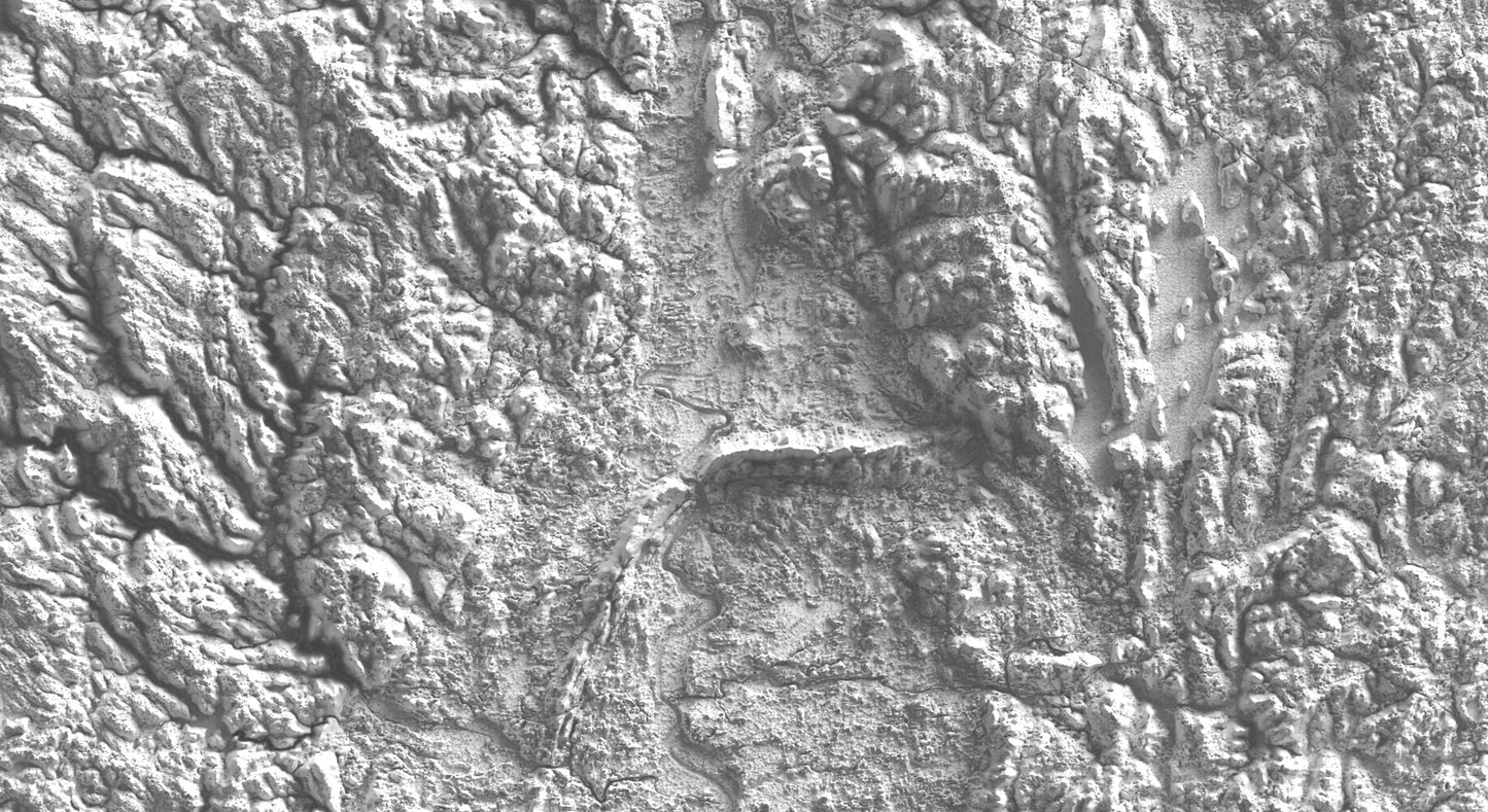 Massachusetts ~ 2D Shaded Relief Map Topographic Print Poster