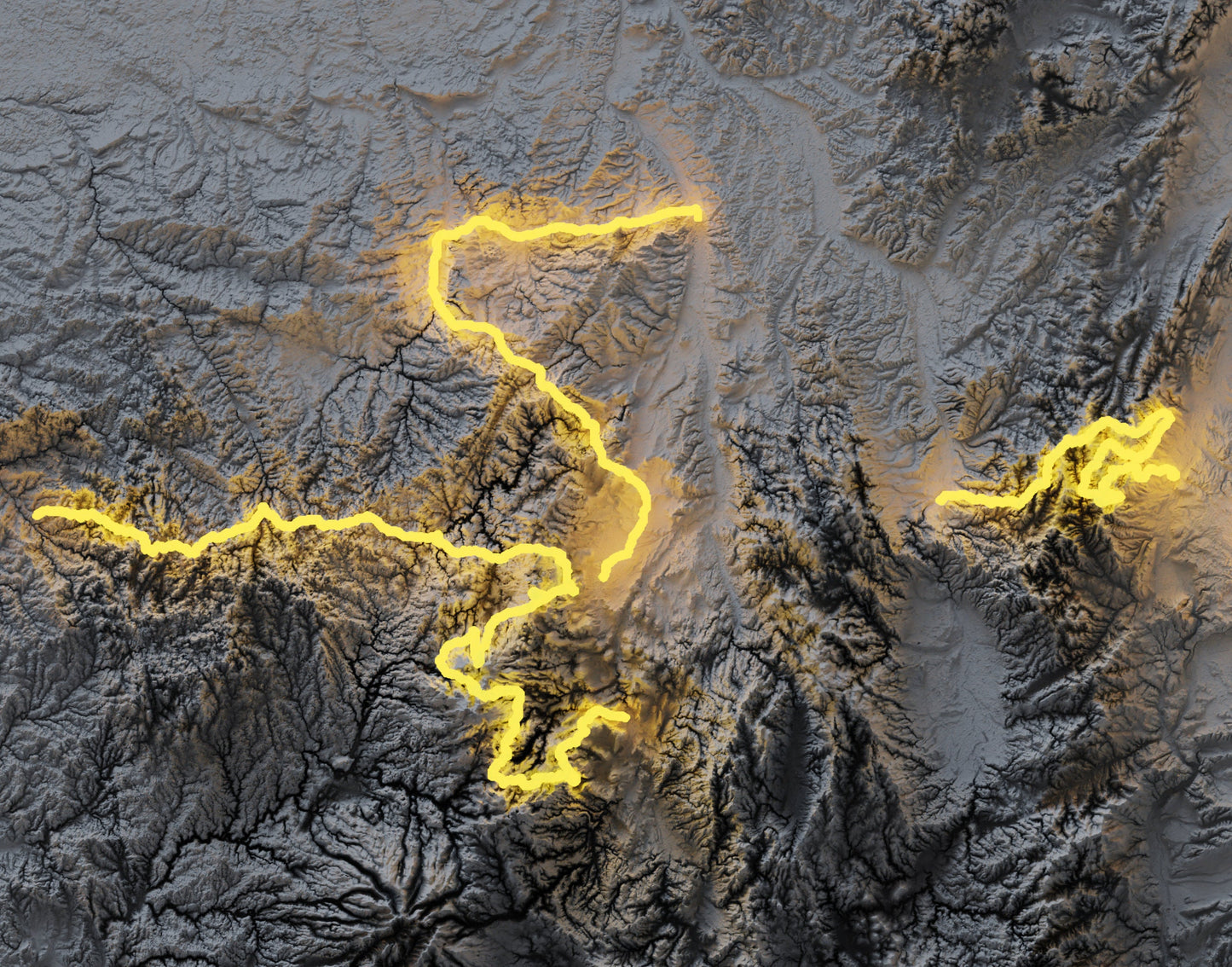Tour de France 2023 Route ~ 2D Shaded Relief Map Print ~ Topographic