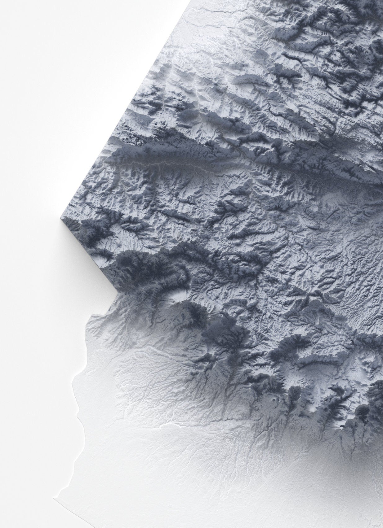 Guatemala Map ~ 2D Minimalist Topographic Relief Print ~ Shaded Relief